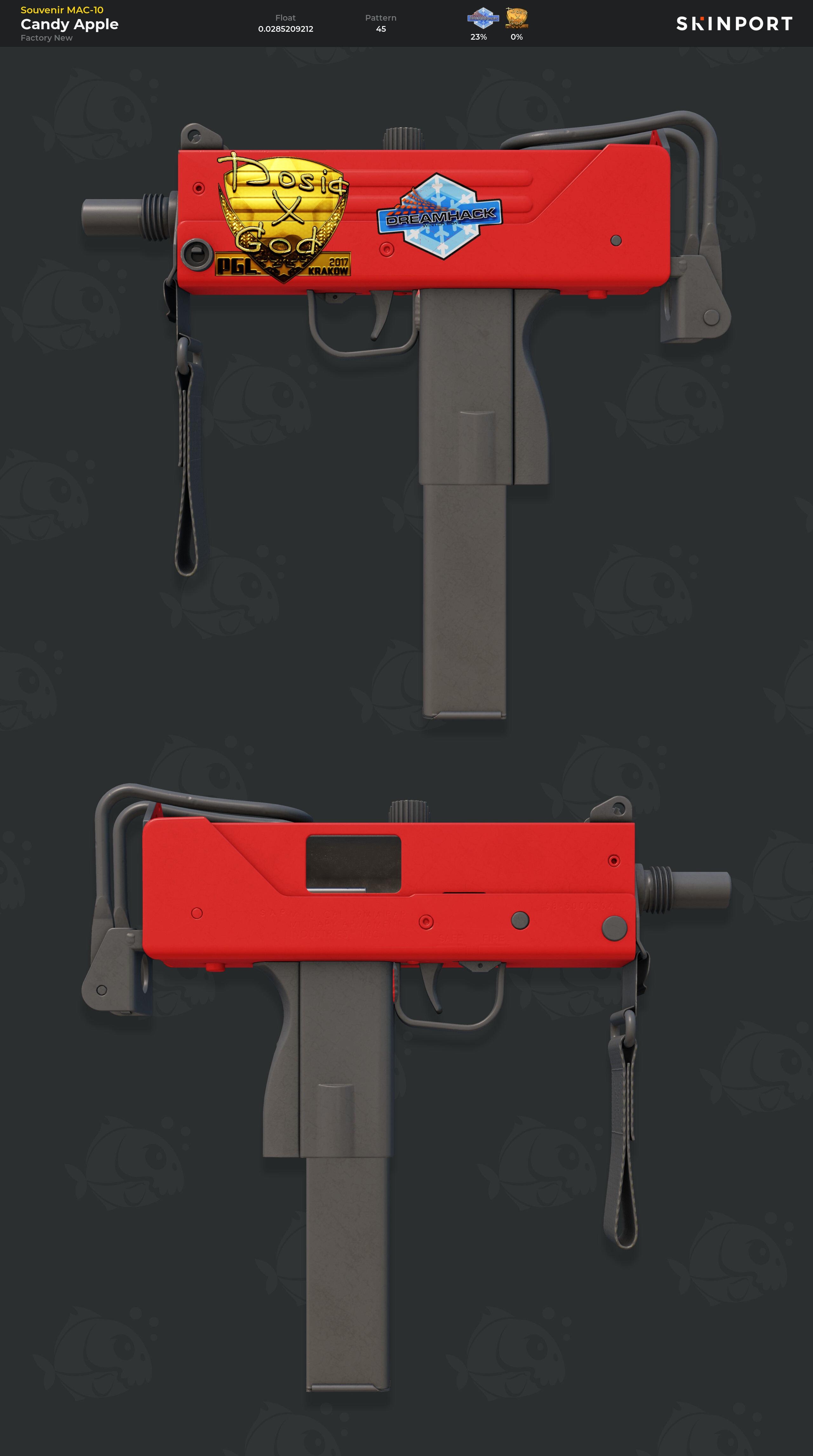 Souvenir MAC10 Candy Apple (Factory New) CSGO Skinport