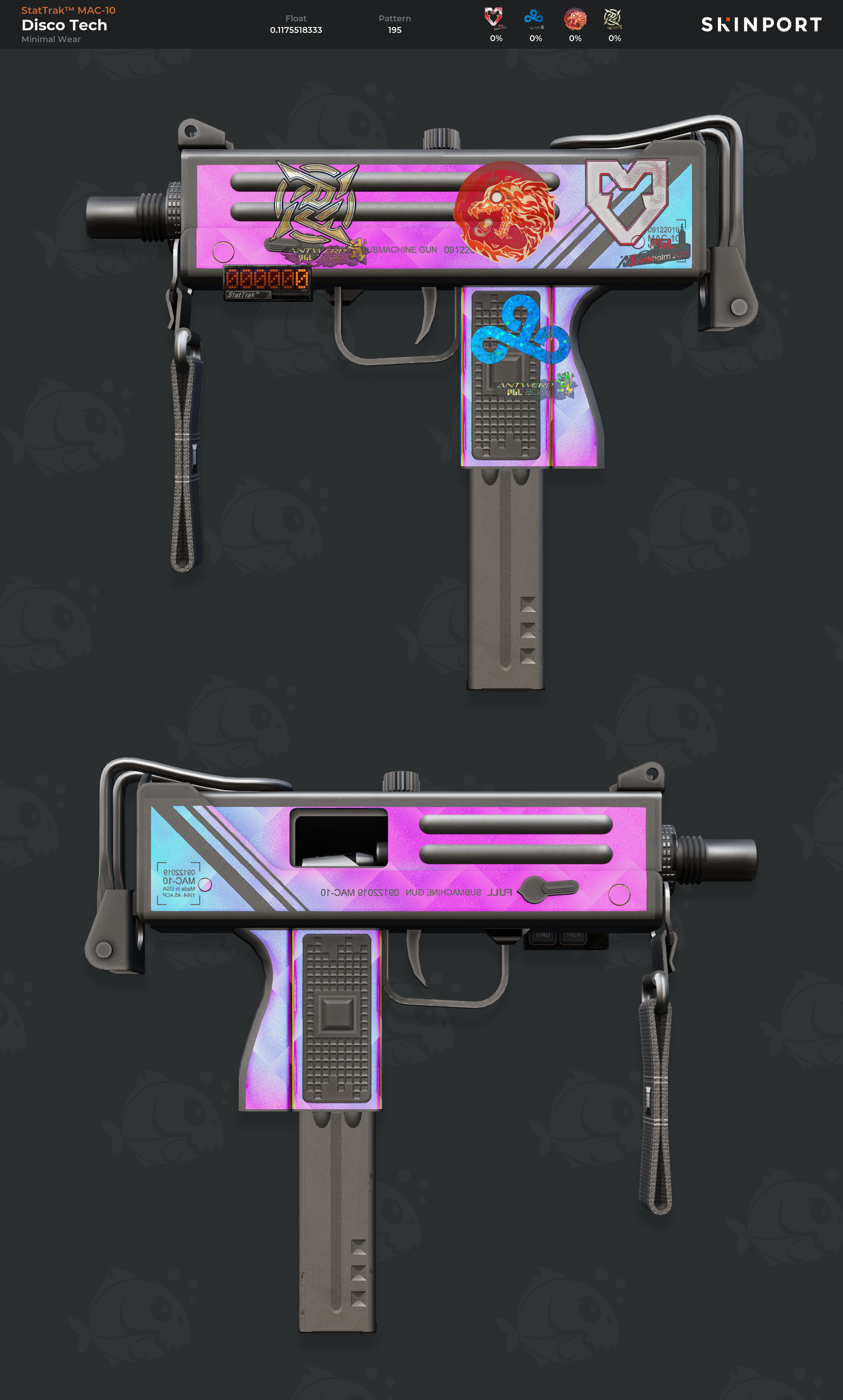 stattrak tm mac 10 disco tech minimal wear
