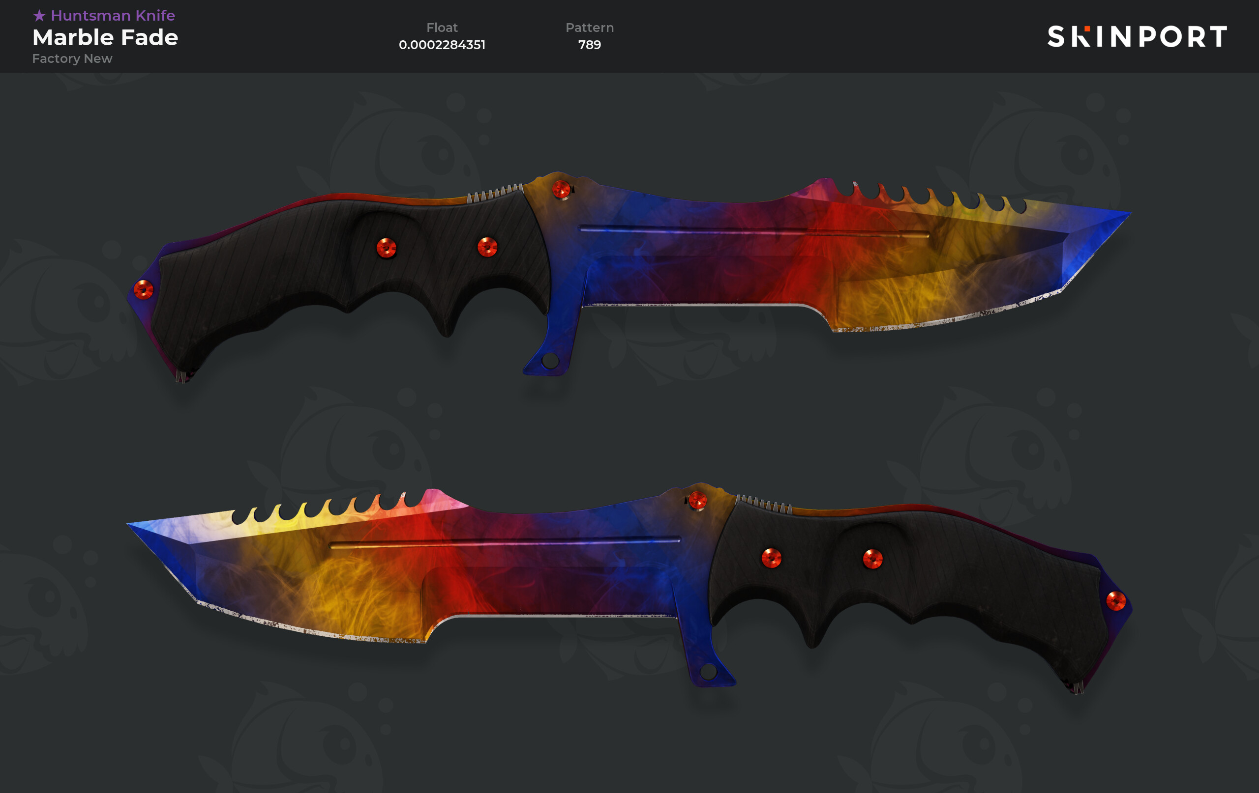 Huntsman Knife | Marble Fade (Factory New) - CS:GO - Skinport