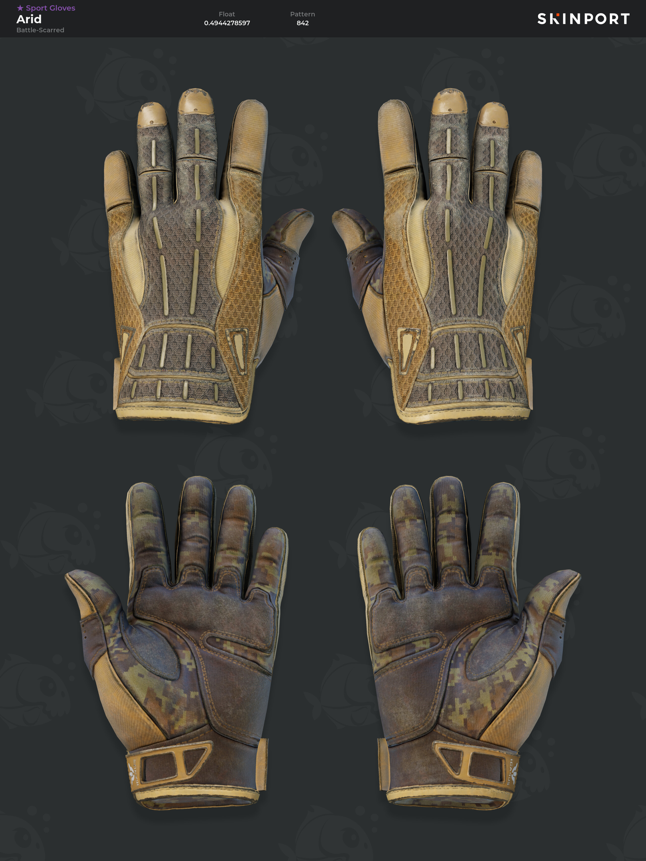 Sport Gloves | Arid (Battle-Scarred) - CS:GO - Skinport