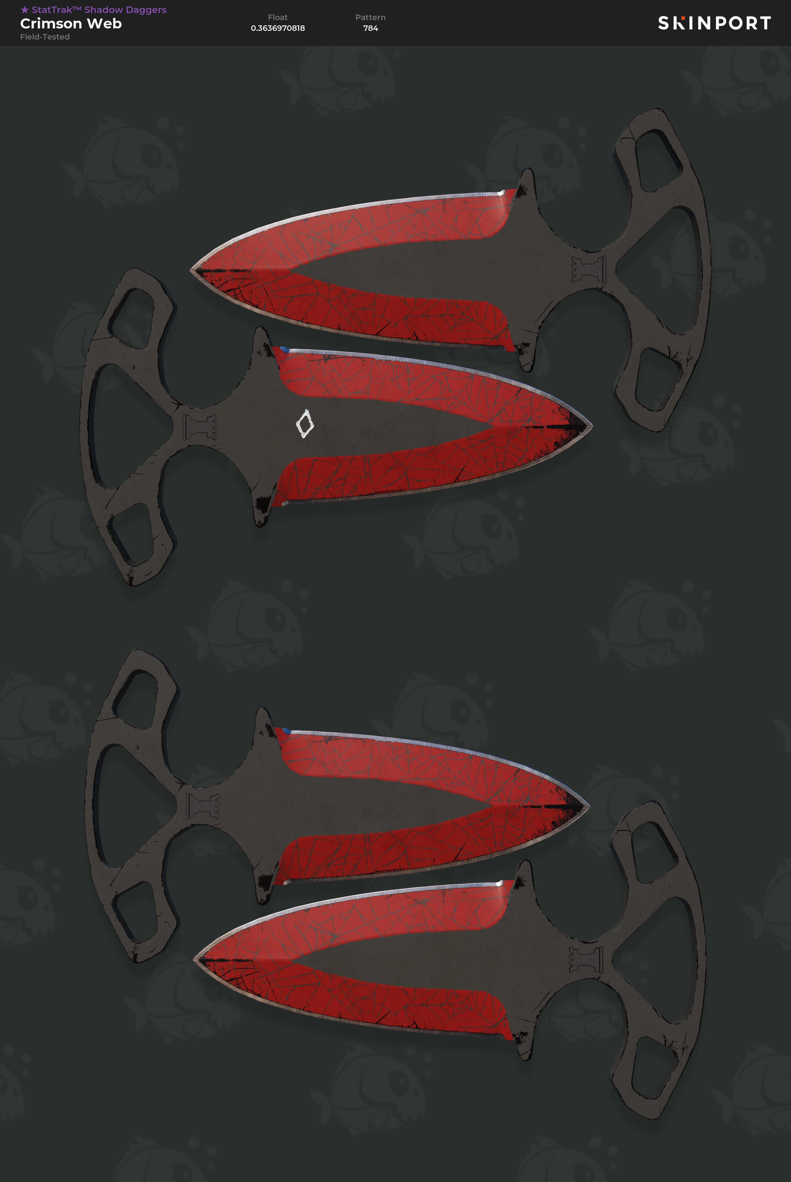 StatTrak™ Shadow Daggers | Crimson Web (Field-Tested) - CS:GO - Skinport