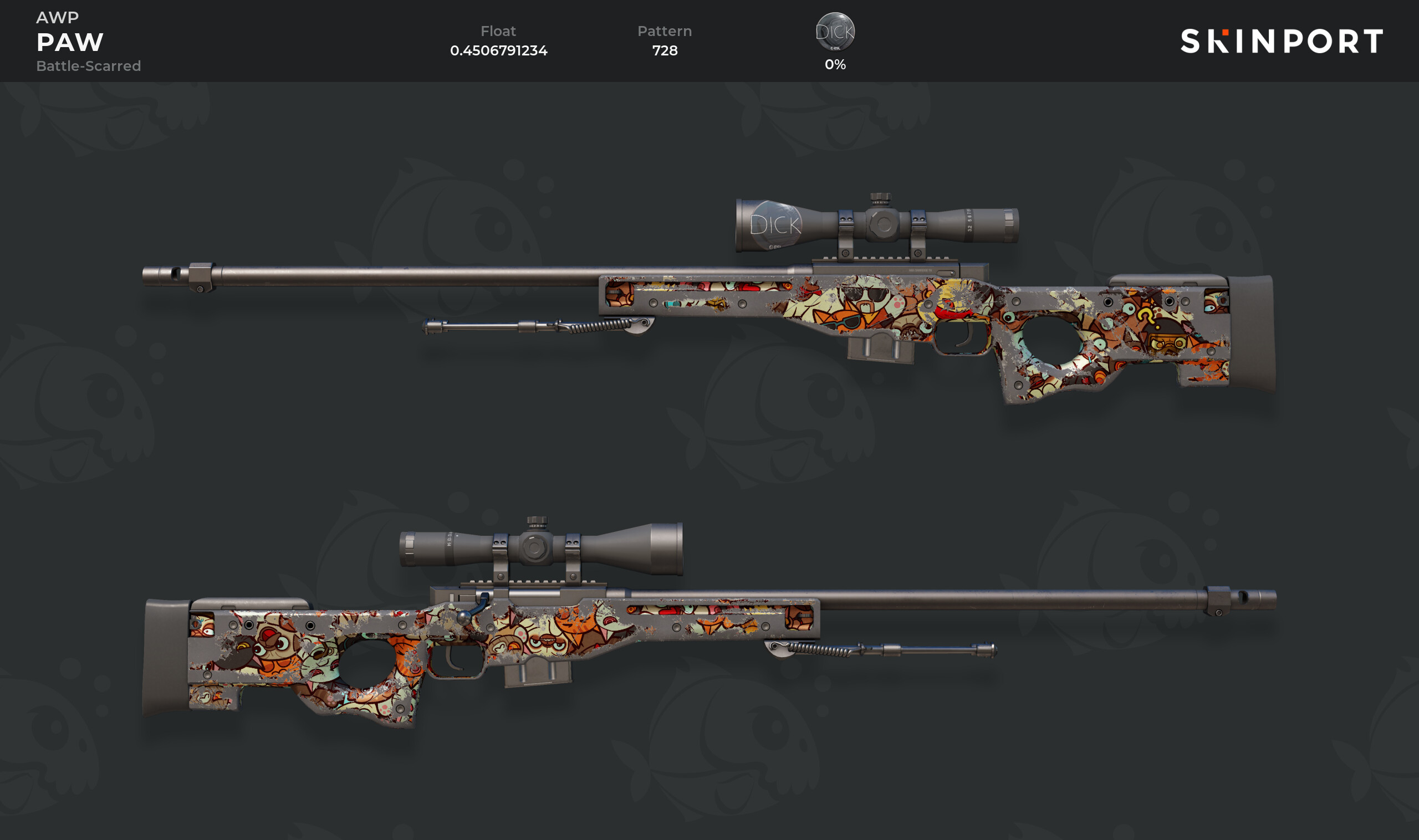 Awp Paw Battle Scarred Cs Go Skinport