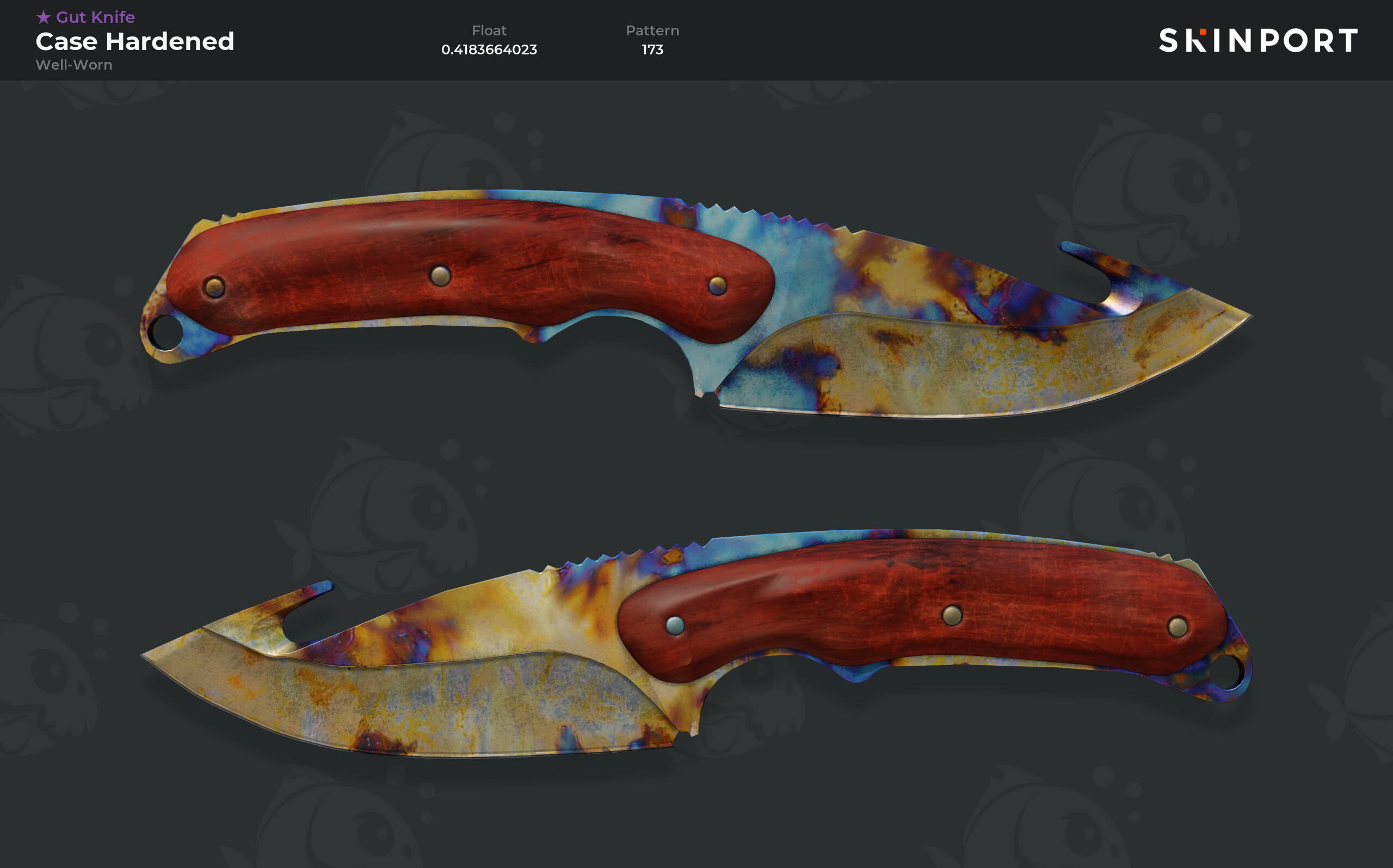 Gut Knife Case Hardened (WellWorn) CounterStrike 2 Skinport