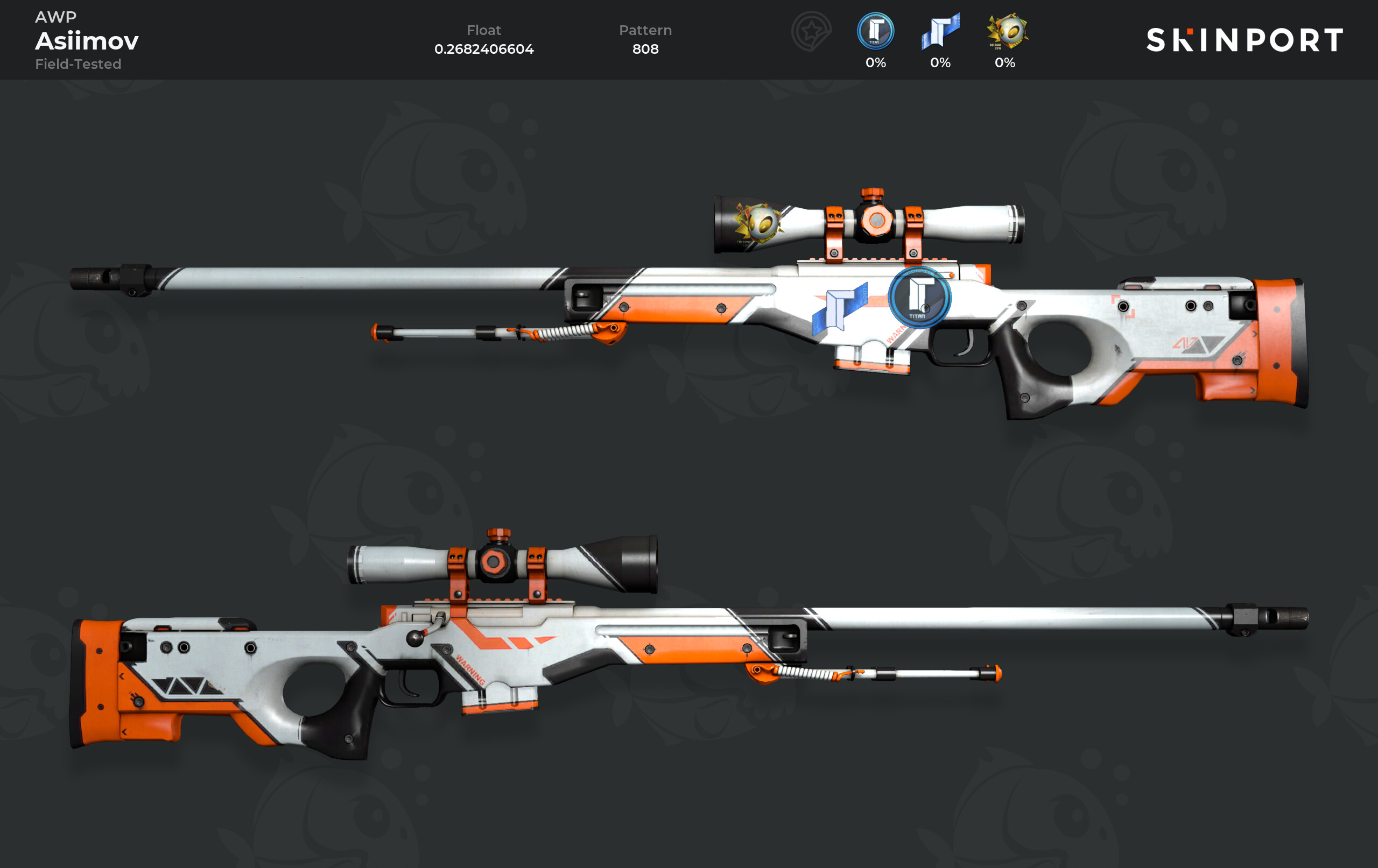 [PC] Awp Asiimov FT with Titan holo kato 2015, titan paper cologne 2014, dignitas cologne 2016