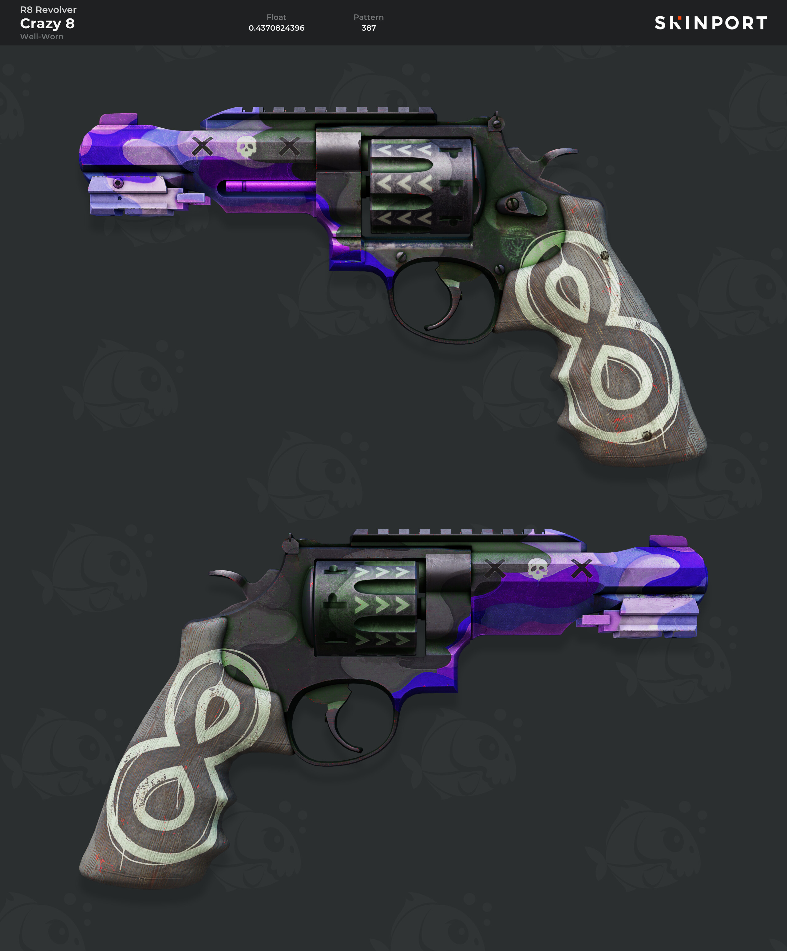 R8 Revolver | Crazy 8 (Well-Worn) - Counter-Strike 2 - Skinport