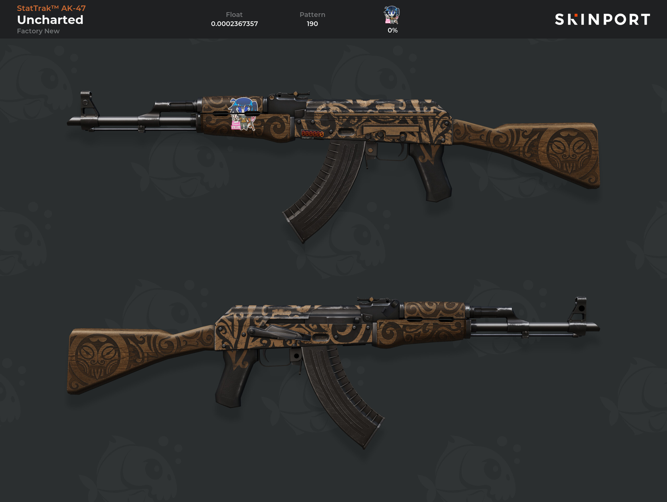 StatTrak™ AK-47 | Uncharted (Factory New) - Counter-Strike 2 - Skinport