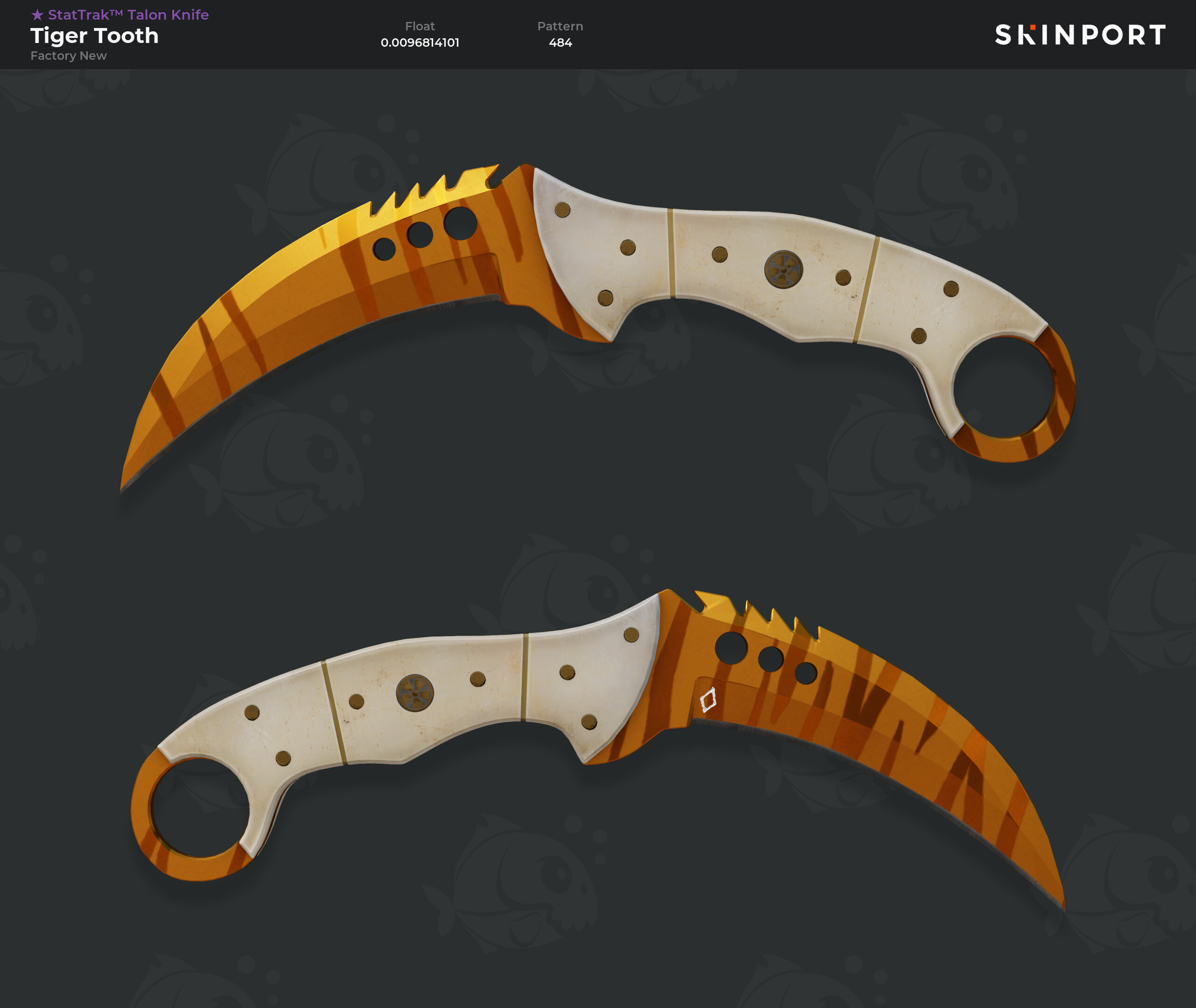 StatTrak™ Talon Knife | Tiger Tooth (Factory New) - Counter-Strike 2 ...