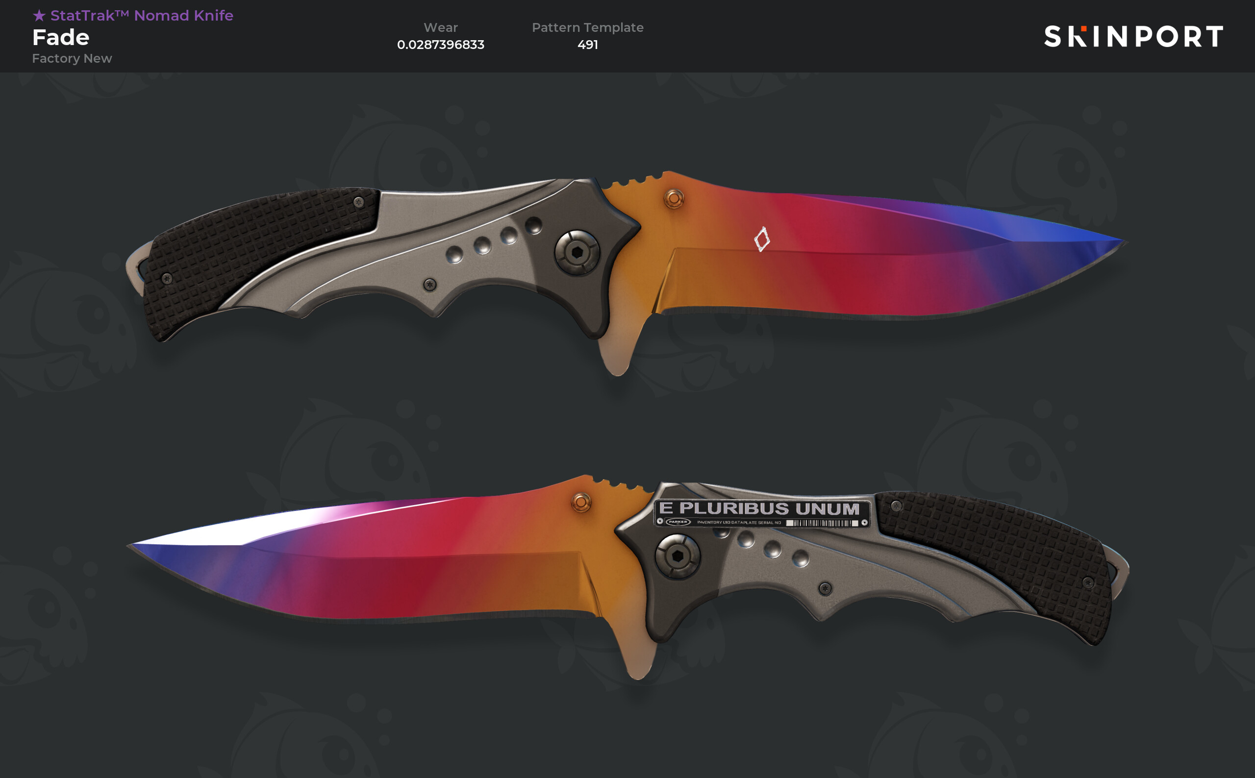 Stattrak Nomad Knife Fade Factory New Counter Strike Skinport