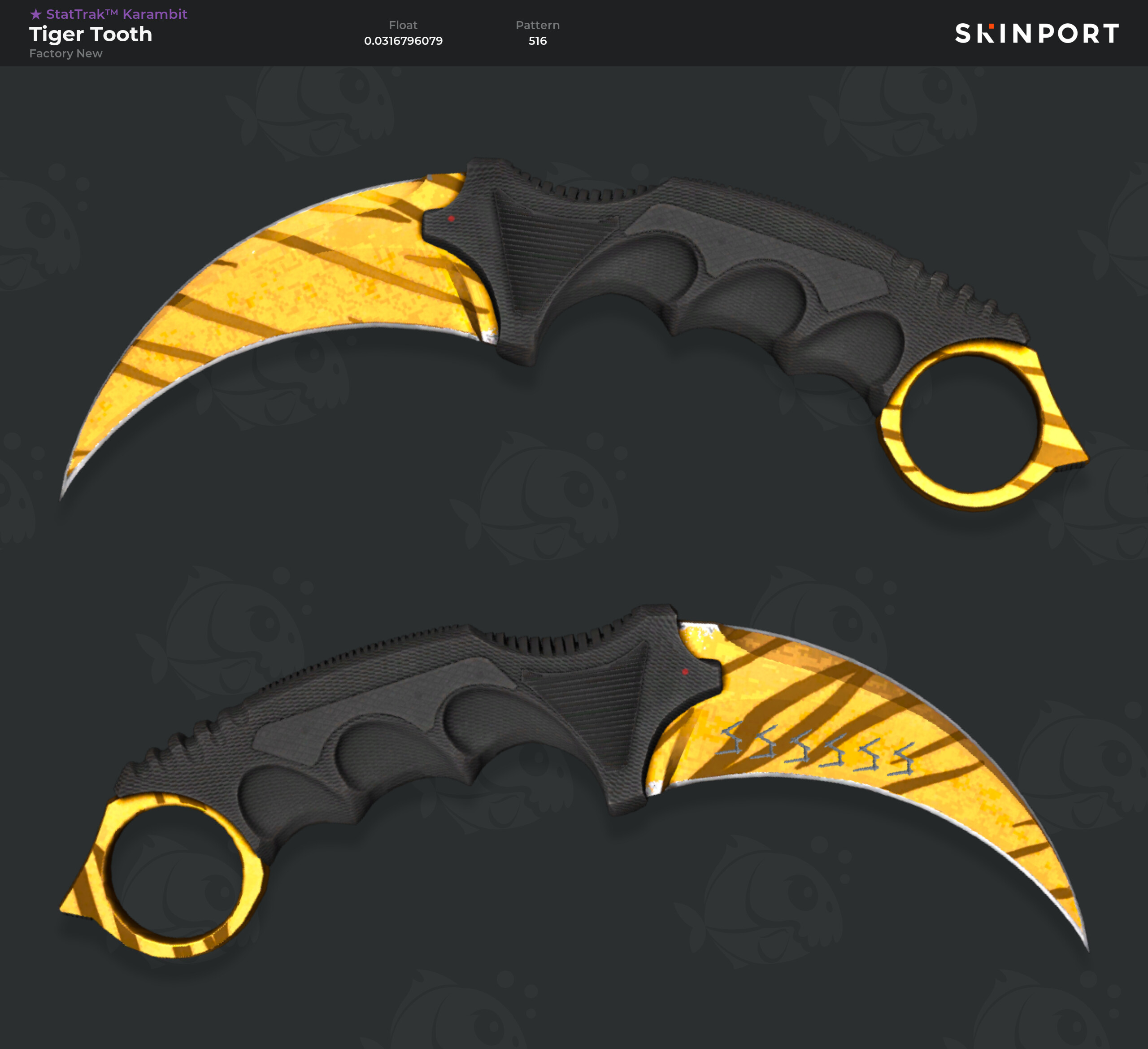 StatTrakβ’ Karambit | Tiger Tooth (Factory New) - Counter-Strike 2 ...