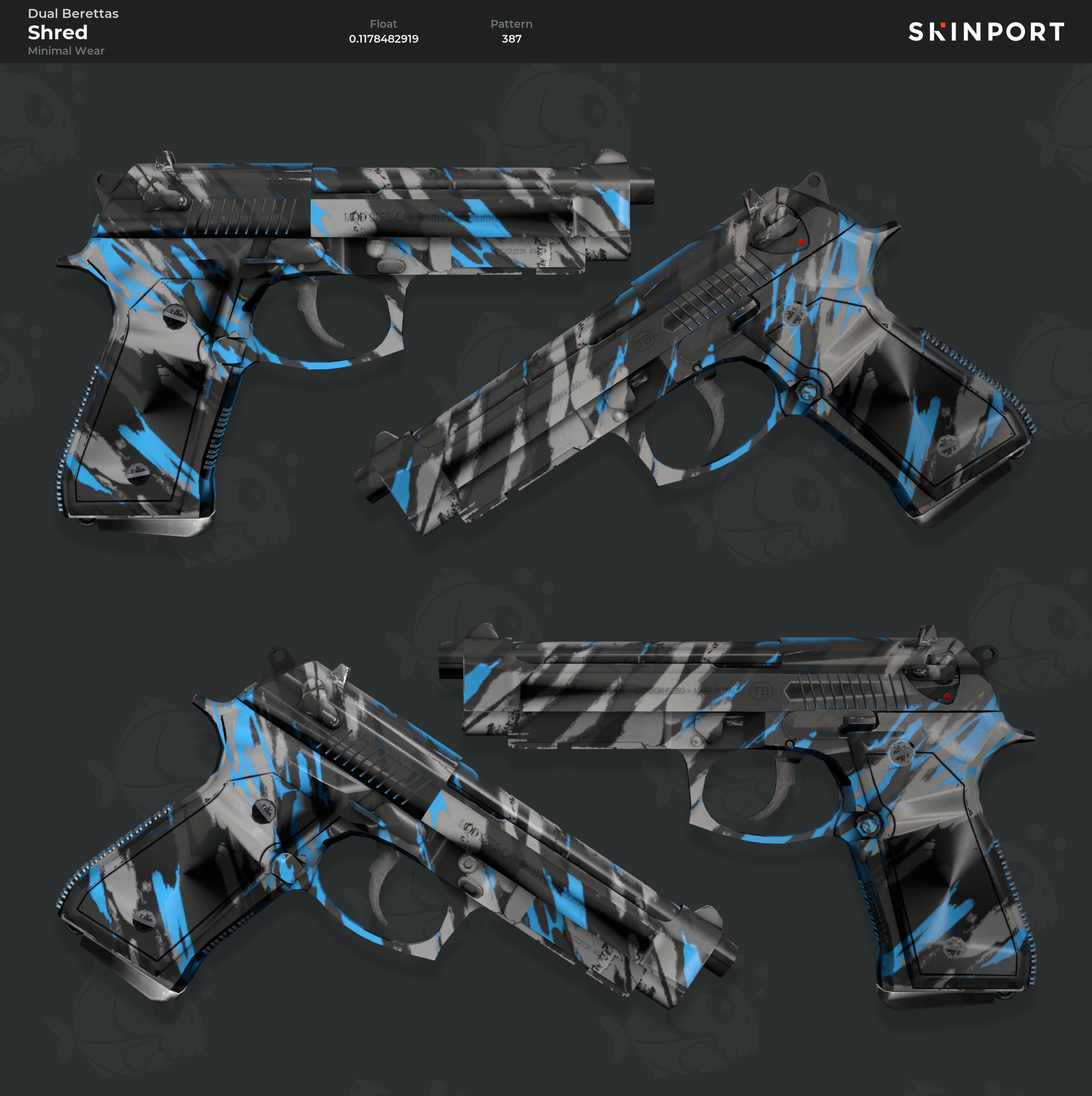 free Dual Berettas Stained cs go skin for iphone instal