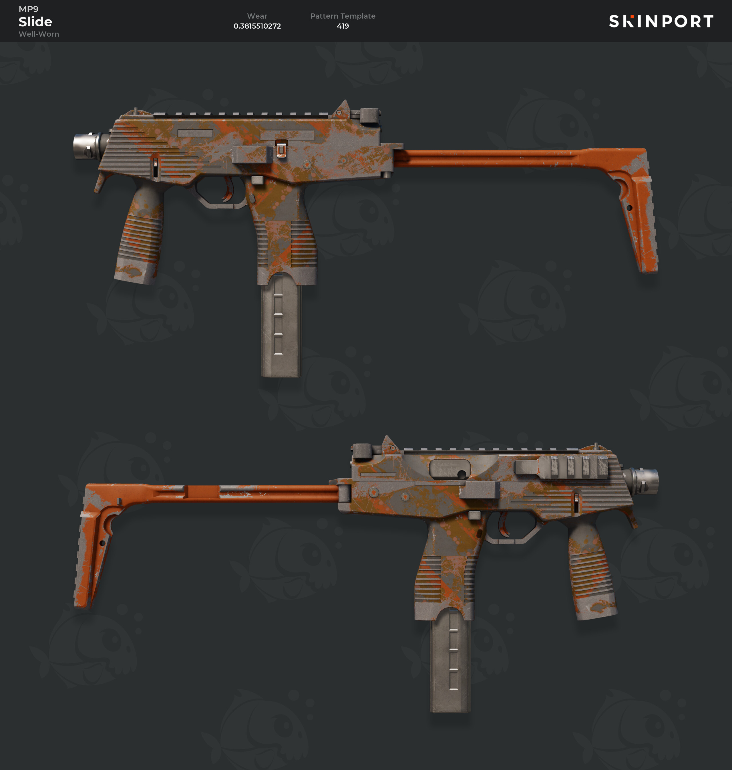 MP9 | Slide (Well-Worn) - Counter-Strike 2 - Skinport