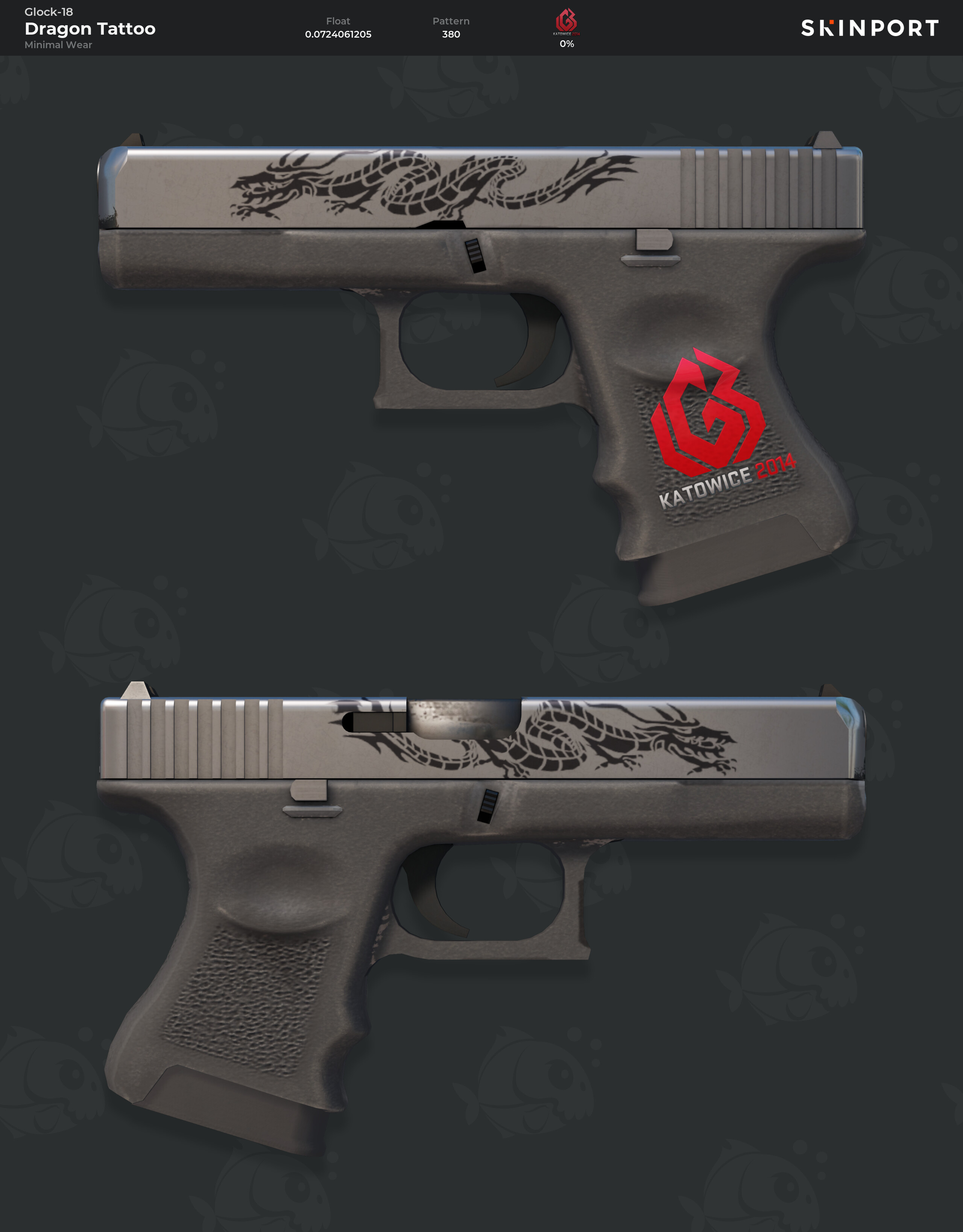 Glock 18 Dragon Tattoo Minimal Wear Counter Strike 2 Skinport