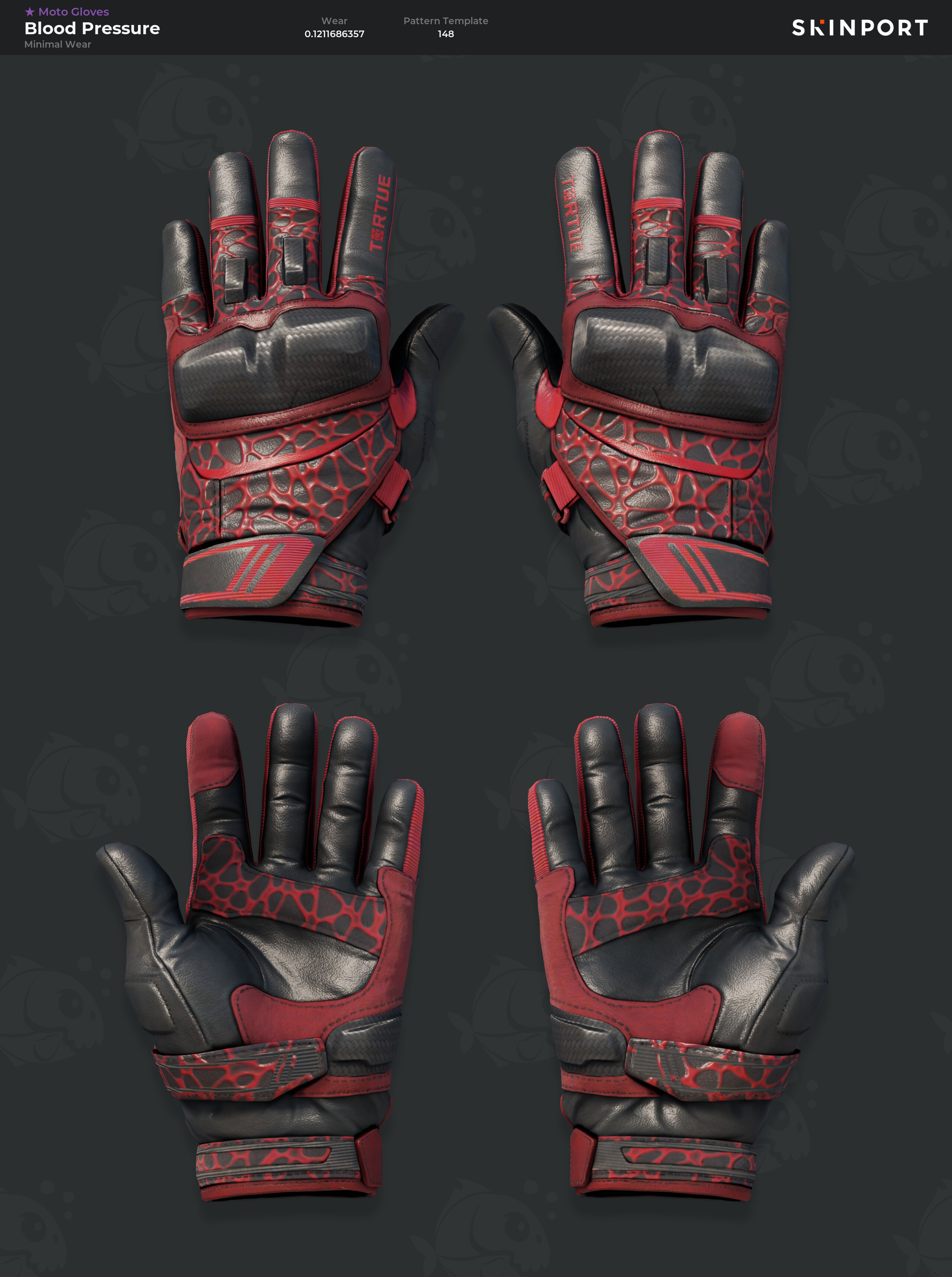 Moto Gloves Blood Pressure (Minimal Wear) CounterStrike 2 Skinport