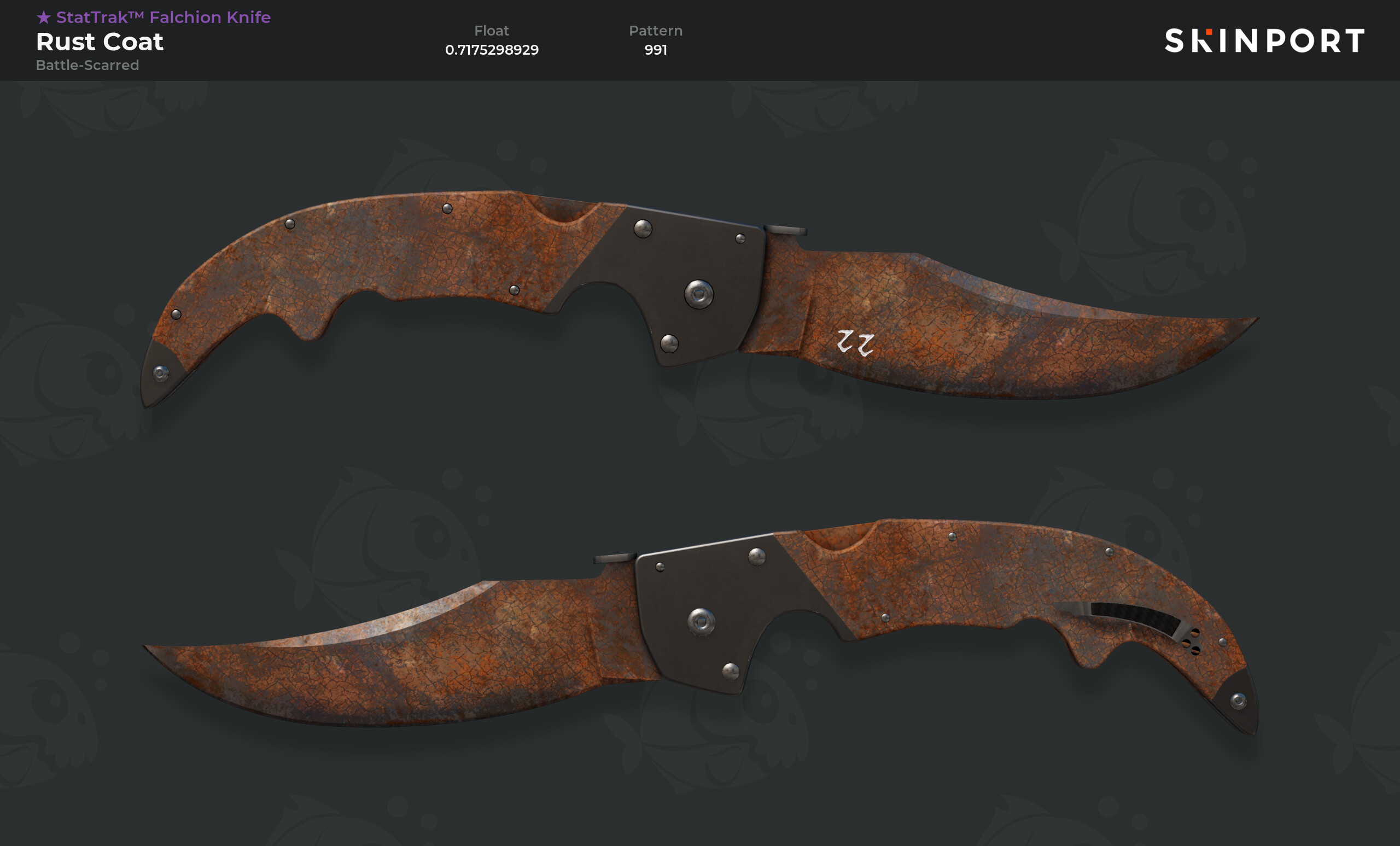 StatTrak Falchion Knife Rust Coat Battle Scarred Counter Strike