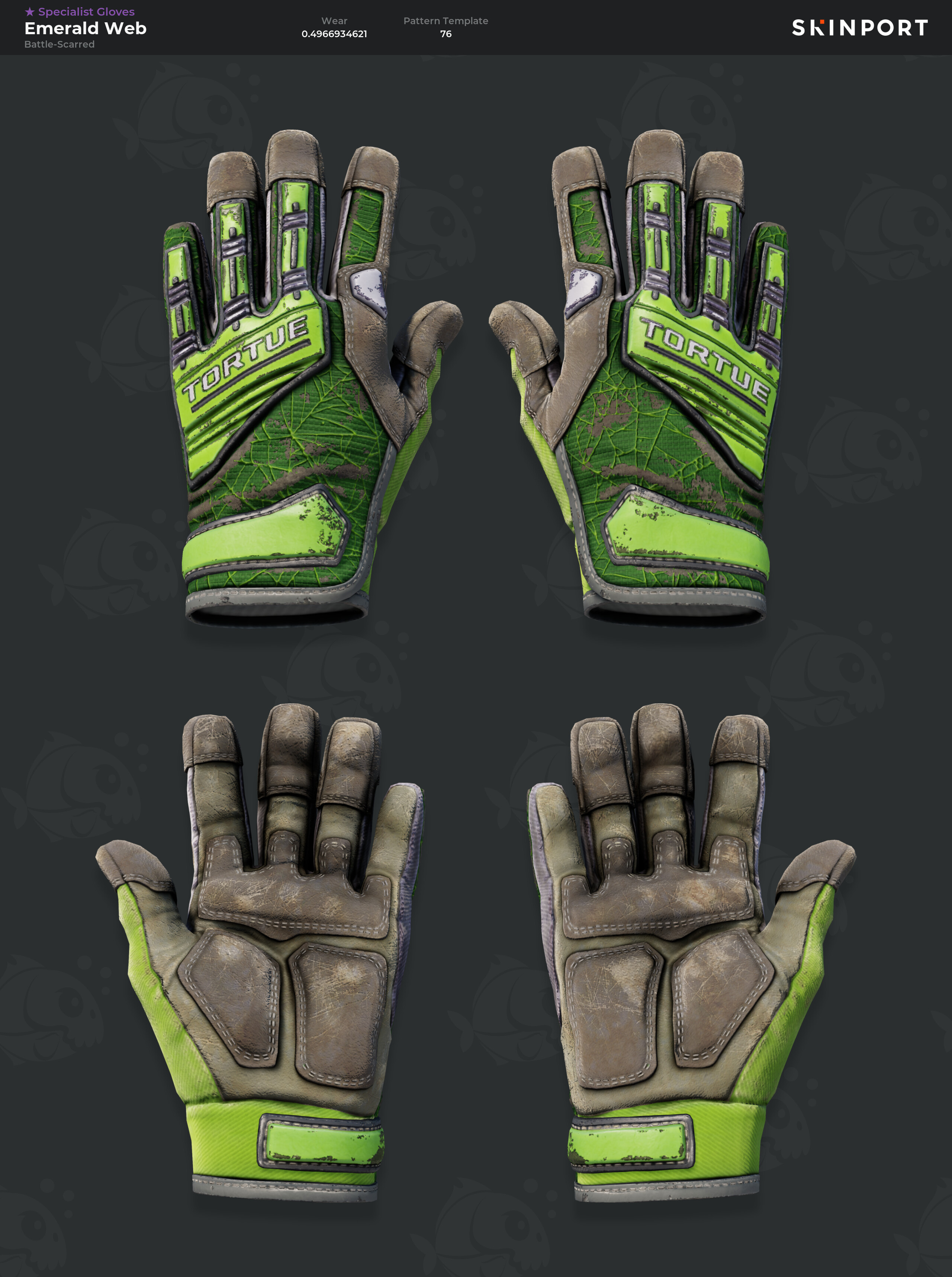 Specialist Gloves | Emerald Web (Battle-Scarred) - Counter-Strike 2 ...