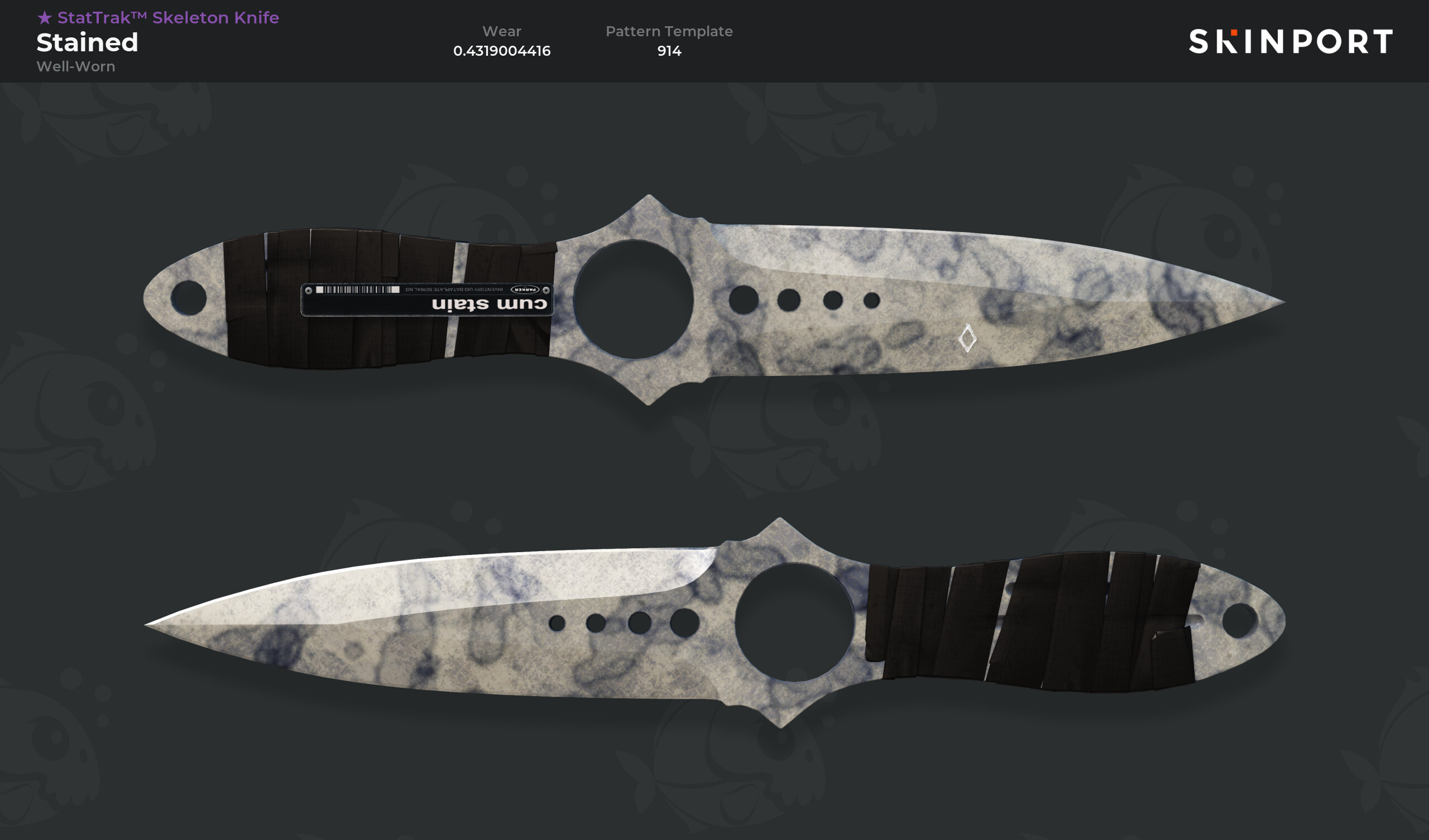 StatTrak™ Skeleton Knife | Stained (Well-Worn) - Counter-Strike 2 ...