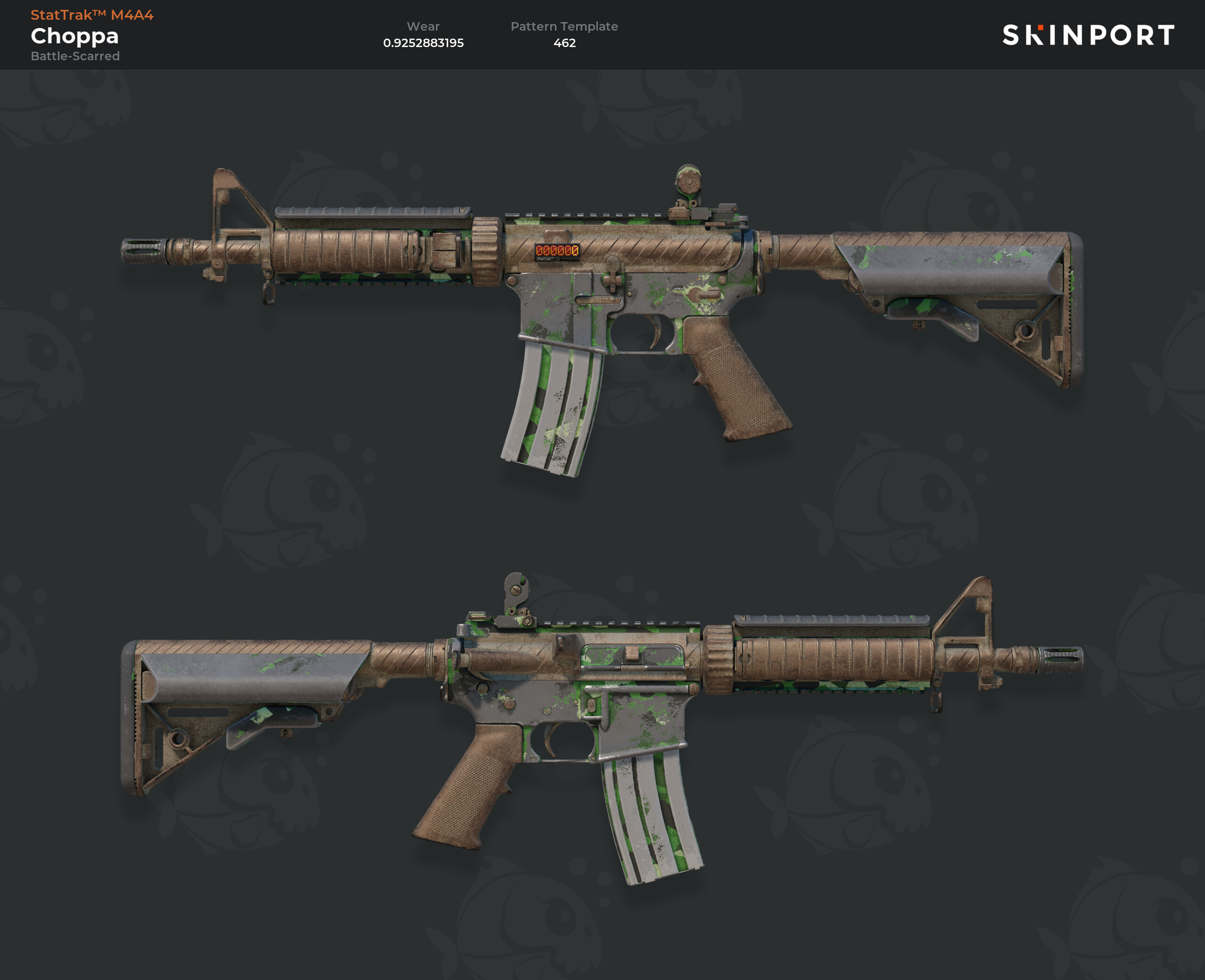 StatTrak™ M4A4 | Choppa (Battle-Scarred) - Counter-Strike 2 - Skinport, image size:2560x2082
