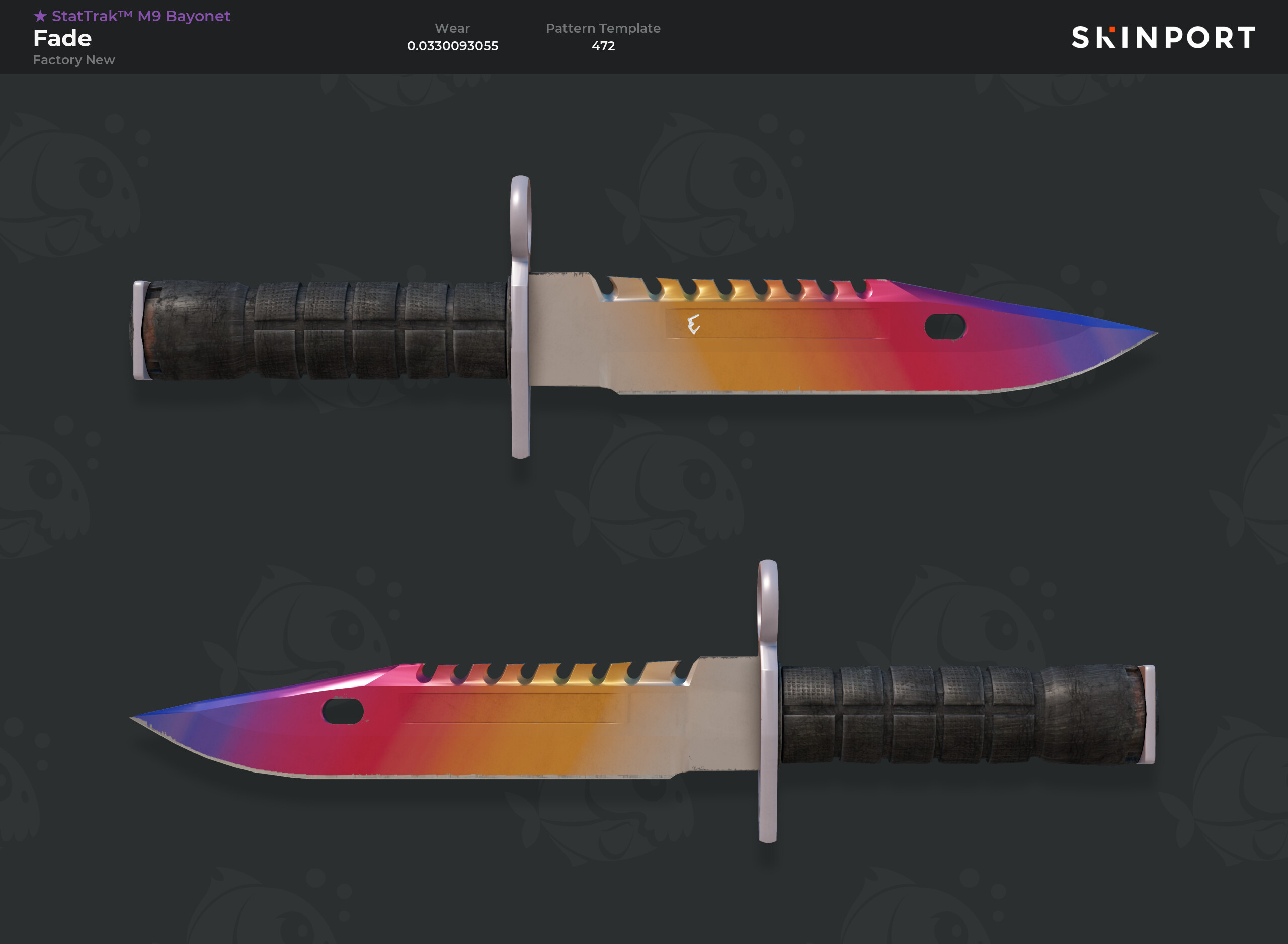 StatTrak™ M9 Bayonet | Fade (Factory New) - Counter-Strike 2 - Skinport