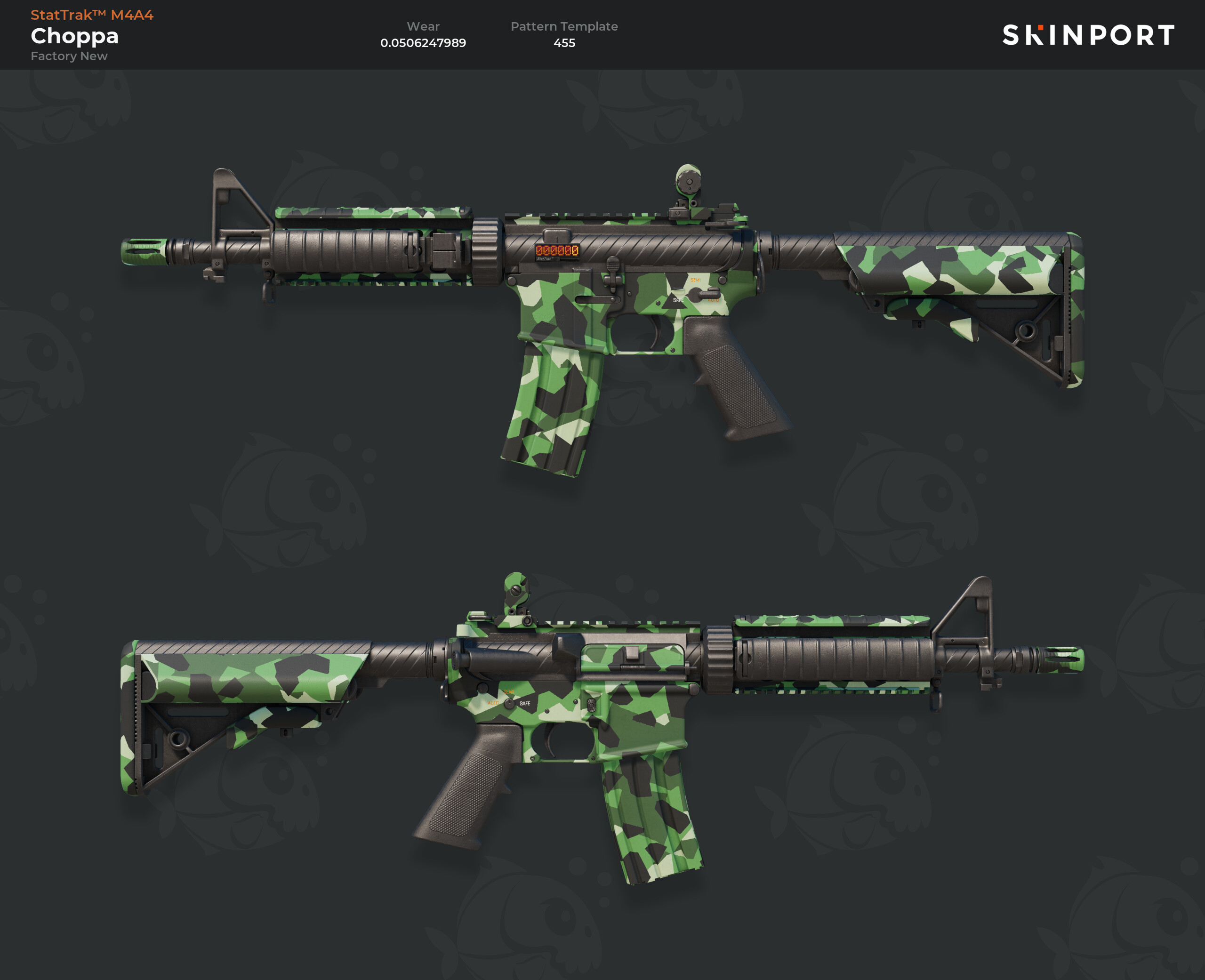 StatTrak™ M4A4 | Choppa (Factory New) - Counter-Strike 2 - Skinport, image size:2560x2082