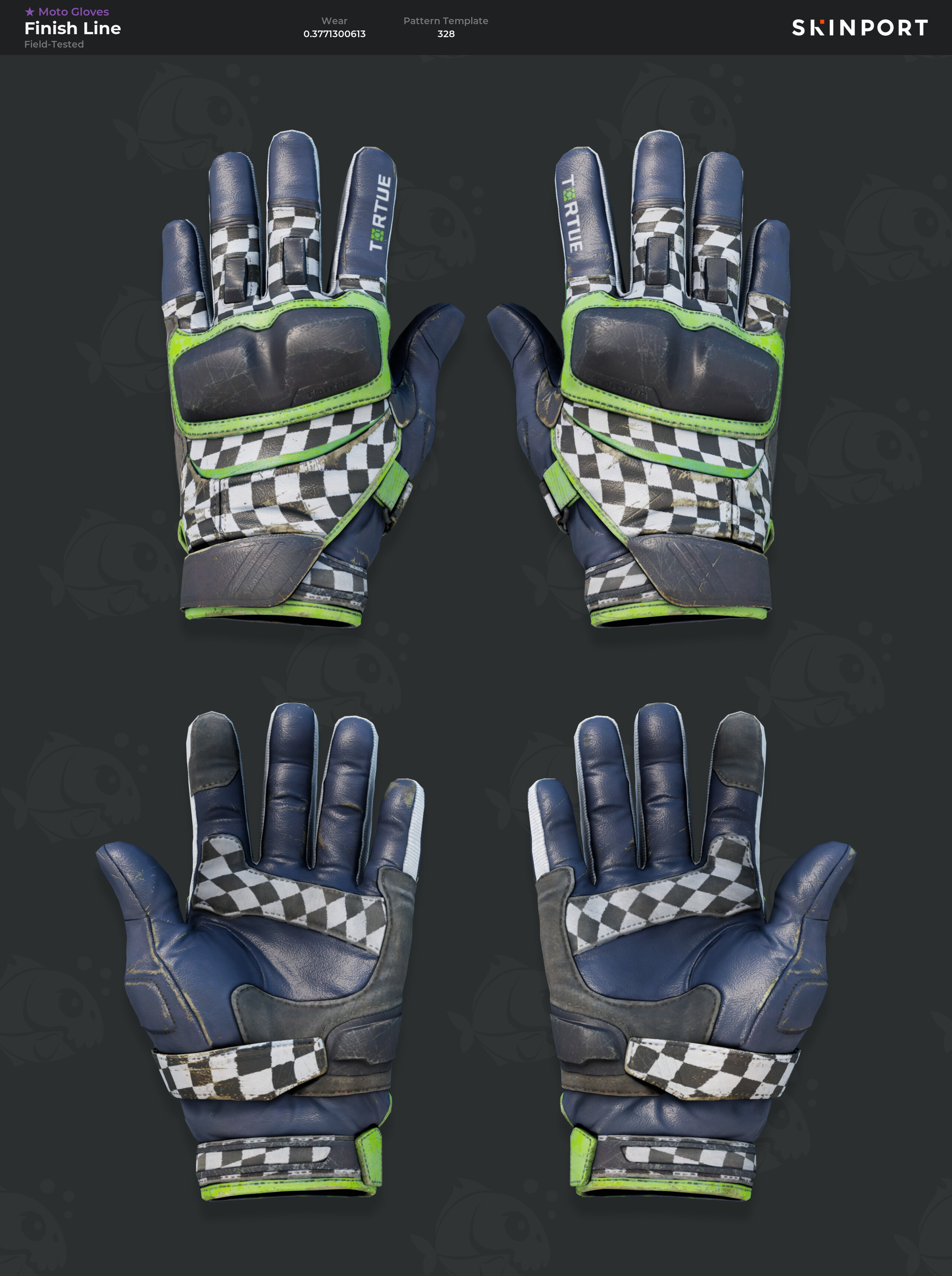 Moto Gloves | Finish Line (Field-Tested) - Counter-Strike 2 - Skinport