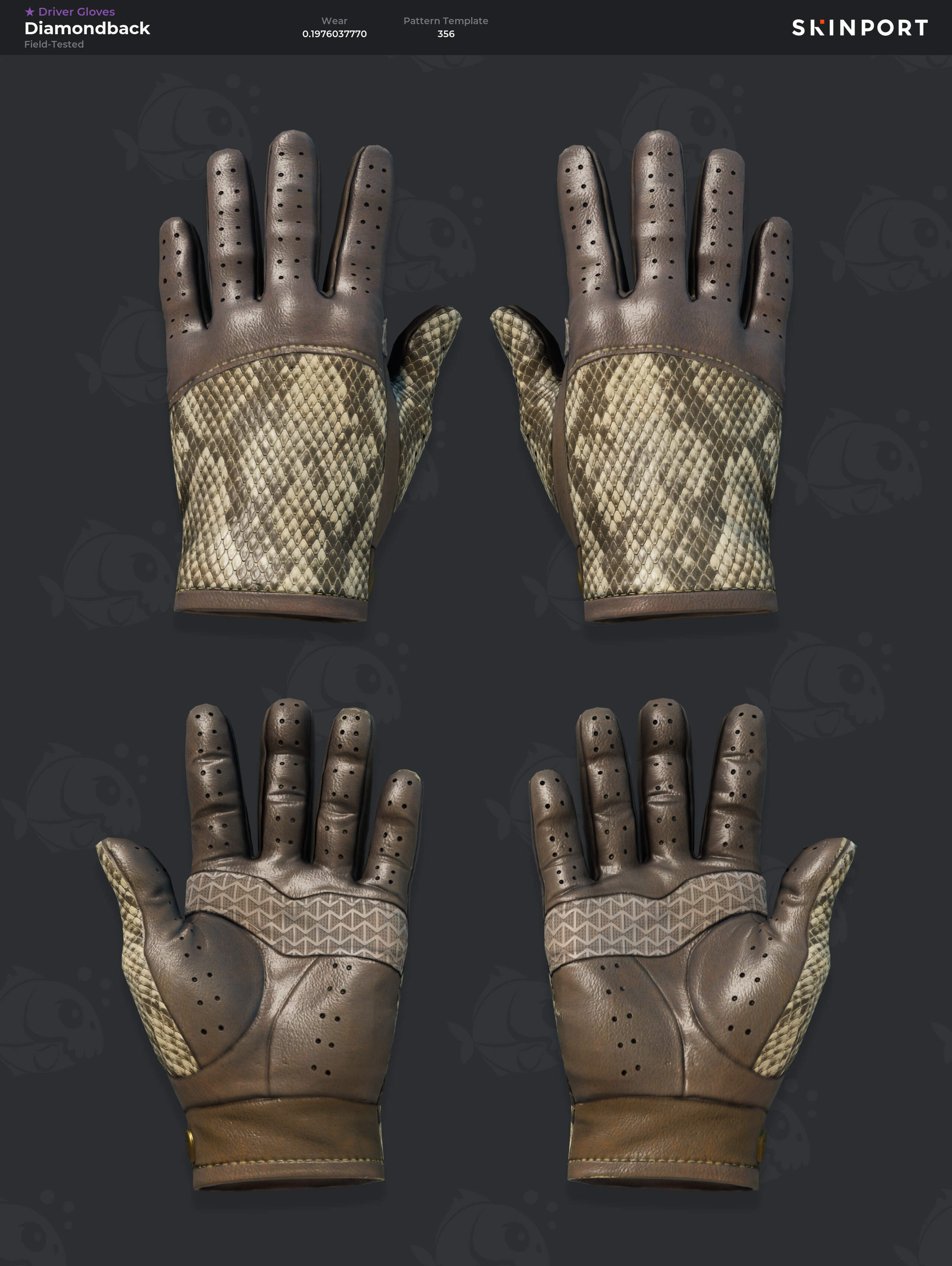 Driver Gloves | Diamondback (Field-Tested) - Counter-Strike 2 - Skinport