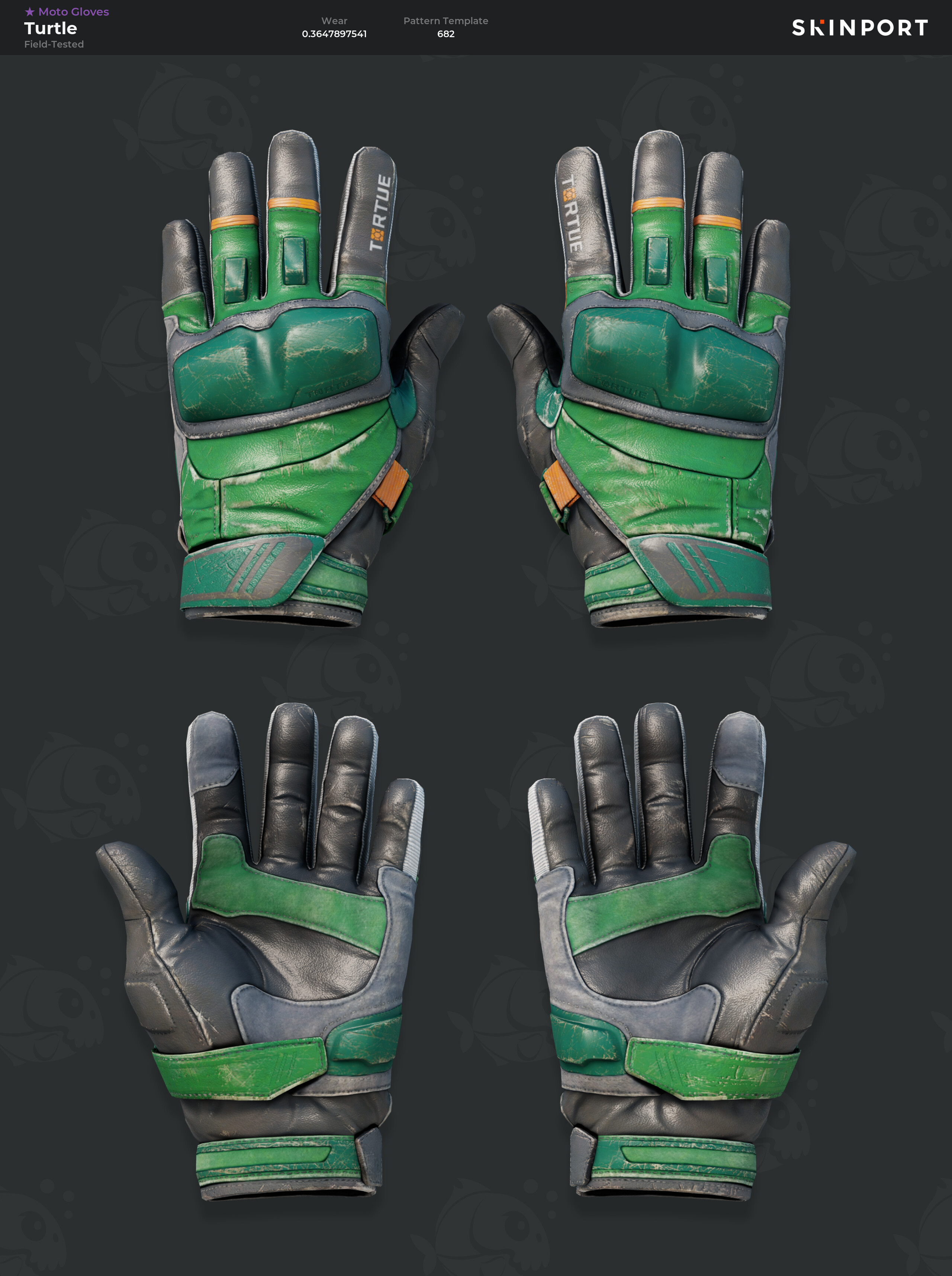 Moto Gloves | Turtle (Field-Tested) - Counter-Strike 2 - Skinport
