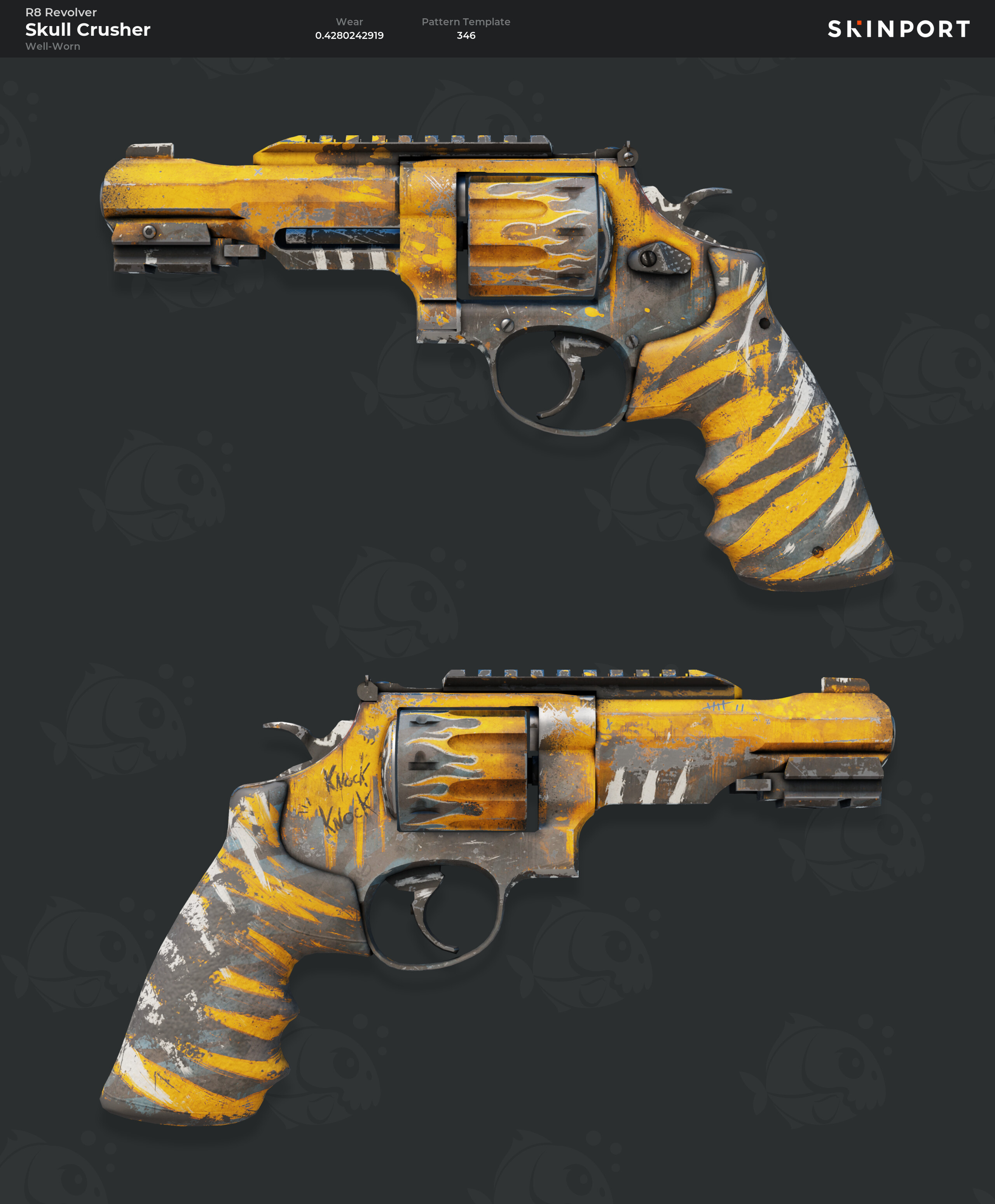 R8 Revolver | Skull Crusher (Well-Worn) - Counter-Strike 2 - Skinport