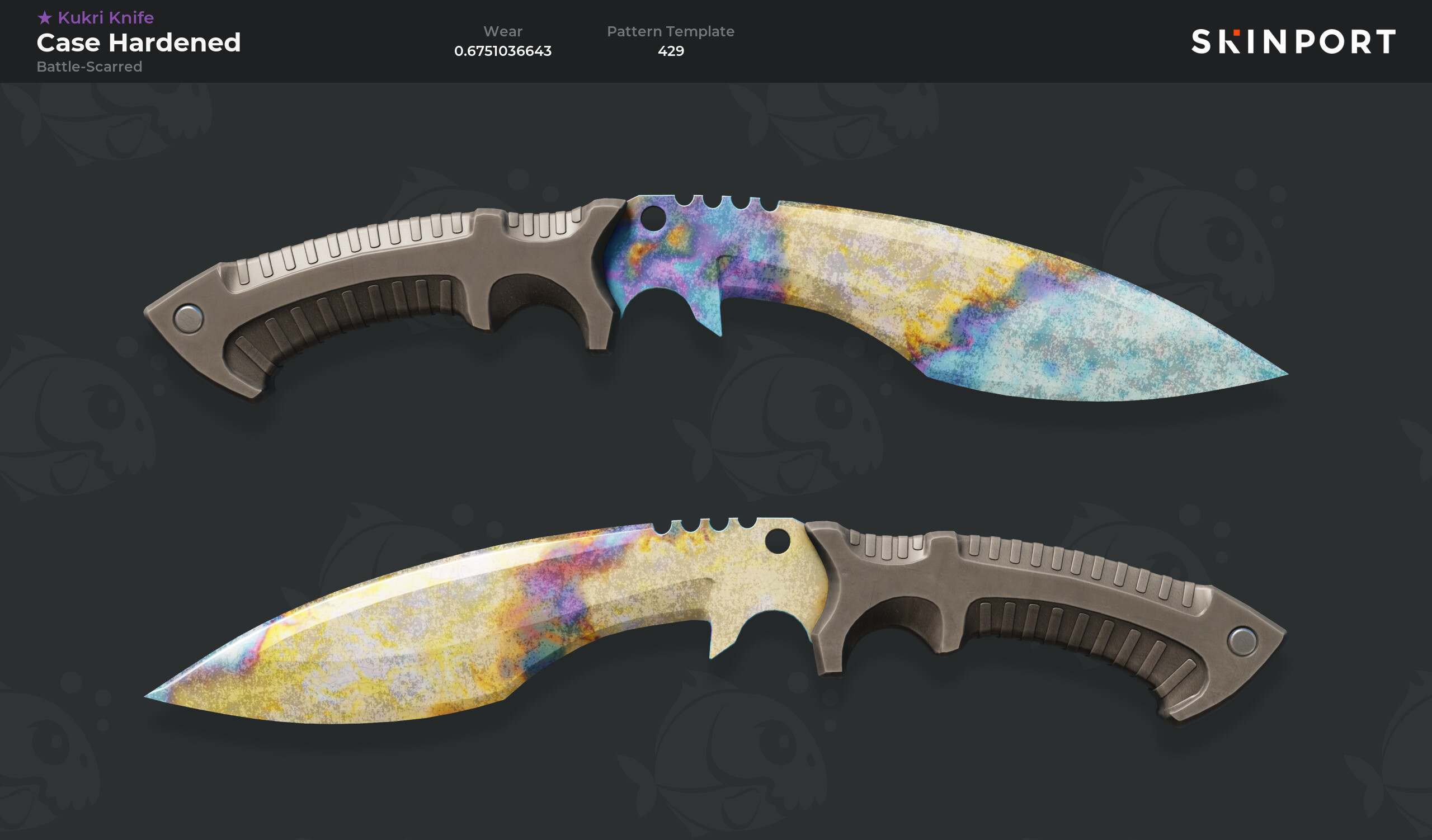 Kukri Knife | Case Hardened (Battle-Scarred) - Counter-Strike 2 - Skinport