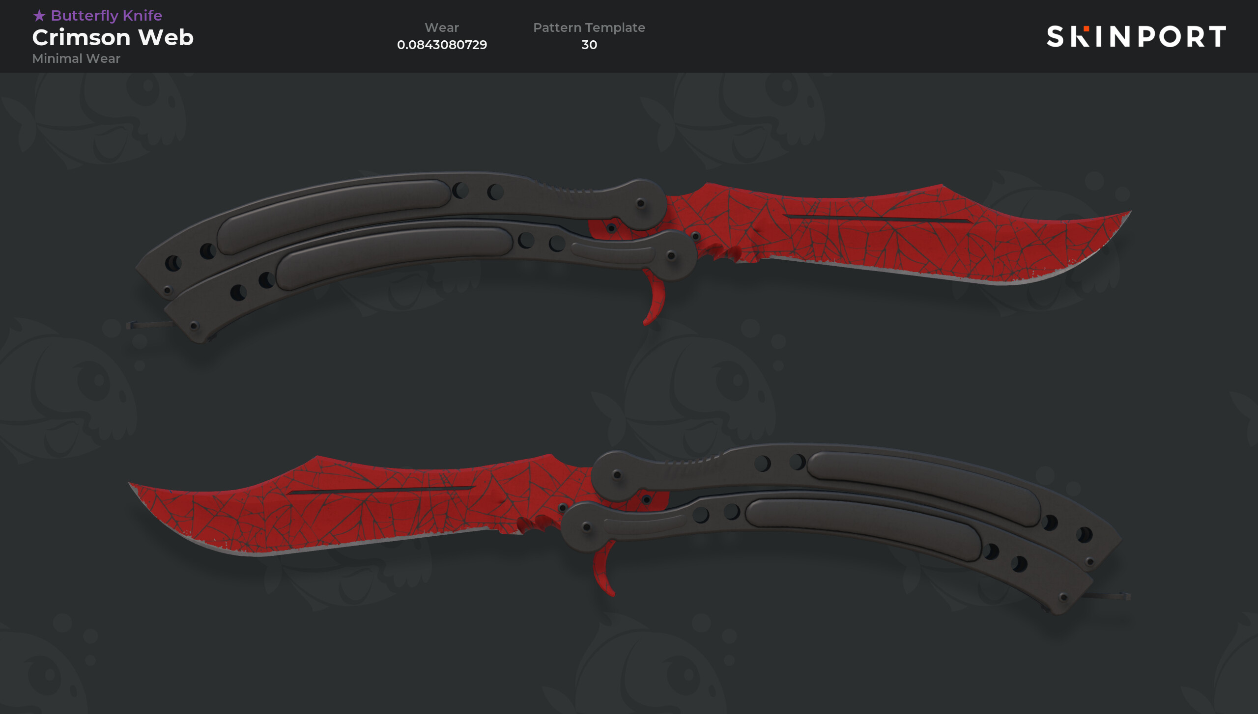 Butterfly Knife | Crimson Web (Minimal Wear) - Counter-Strike 2 - Skinport