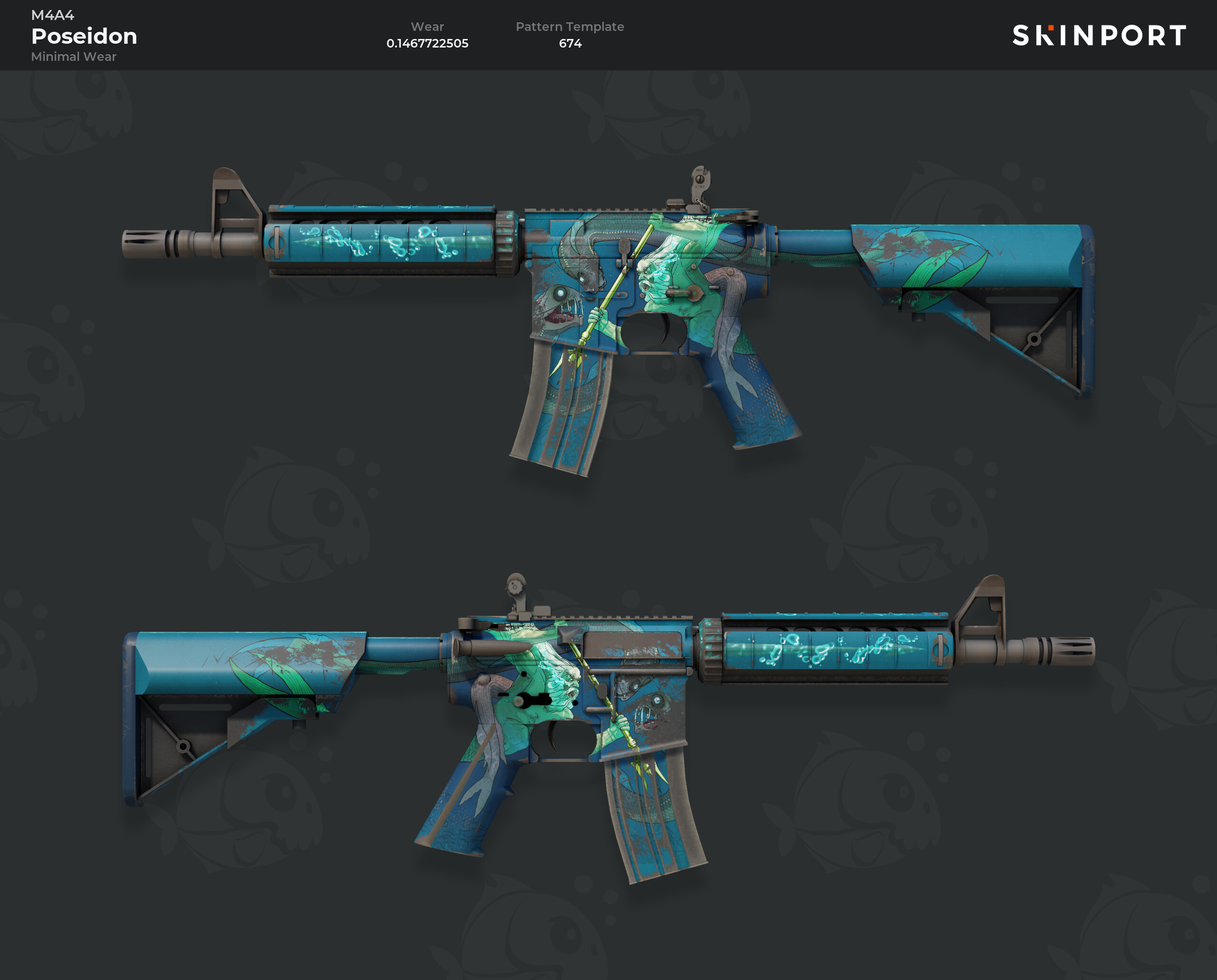 M4A4 | Poseidon (Minimal Wear) - Counter-Strike 2 - Skinport
