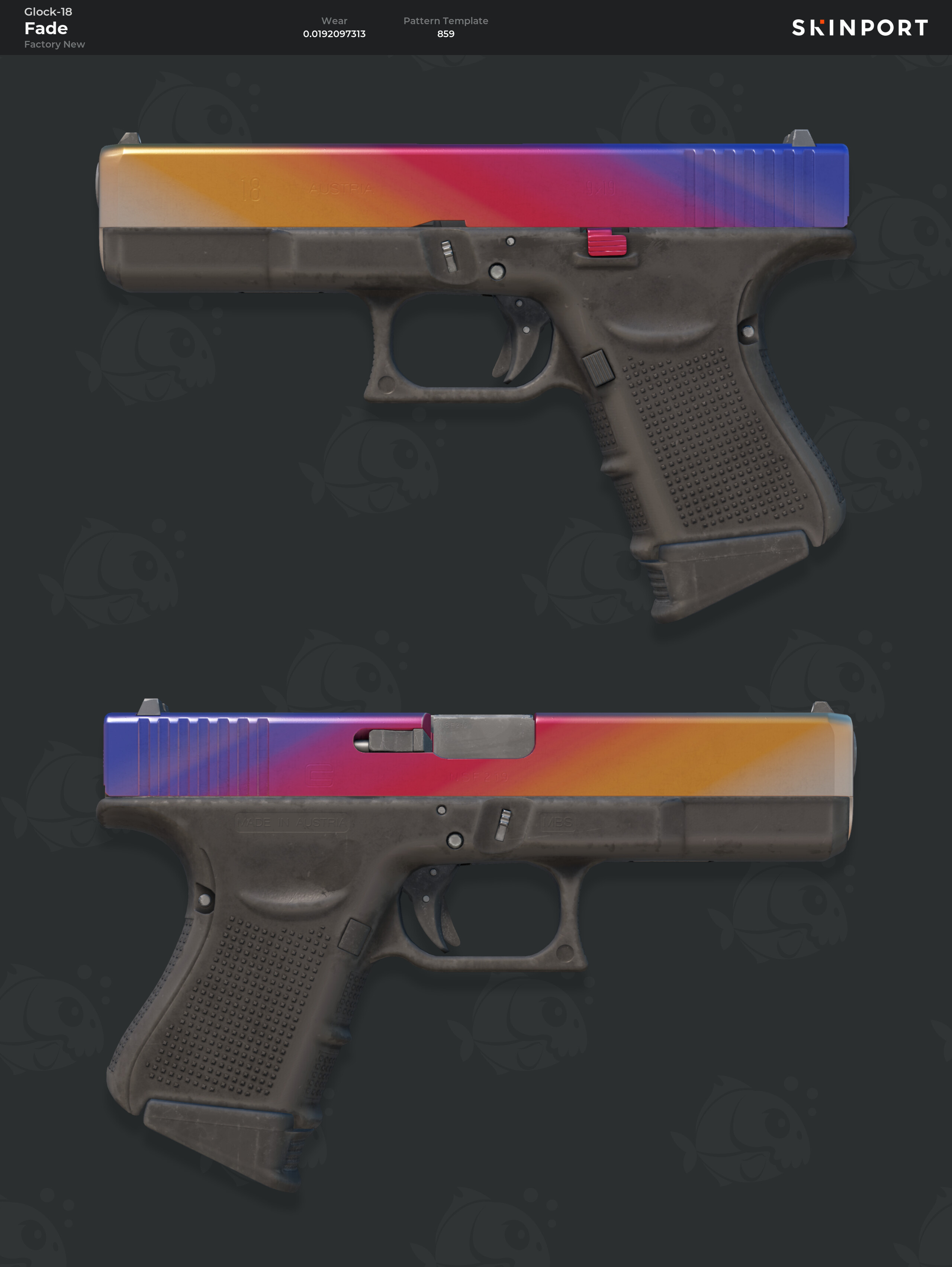 Round Sticker Fade Glock-18 | Fade (Factory New) - Counter-Strike 2 - Skinport