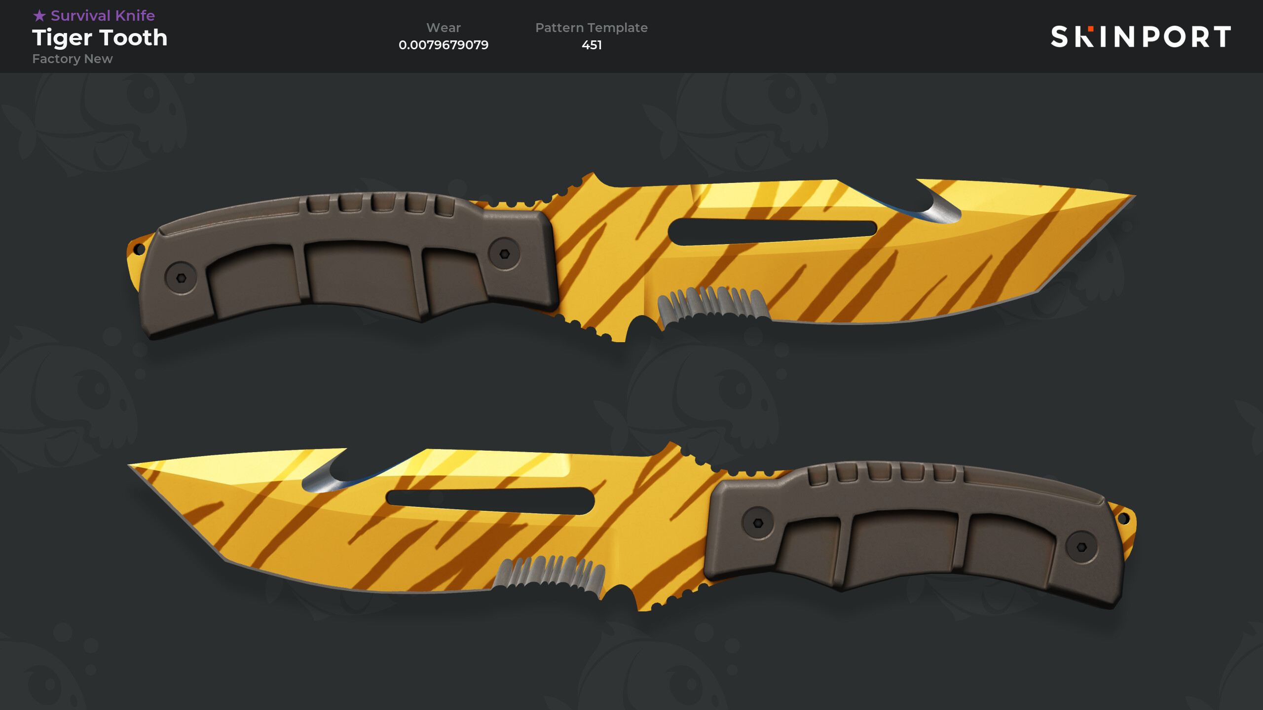 Survival Knife | Tiger Tooth (Factory New) - Counter-Strike 2 - Skinport