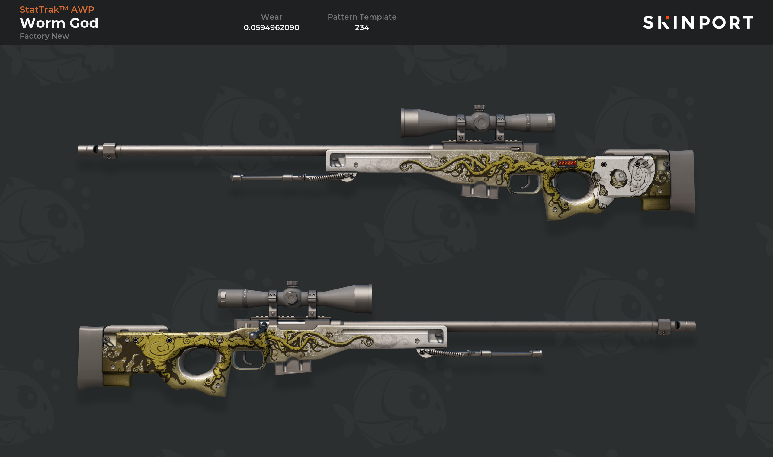 God One Shot StatTrak™ AWP | Worm God (Factory New) - Counter-Strike 2 - Skinport