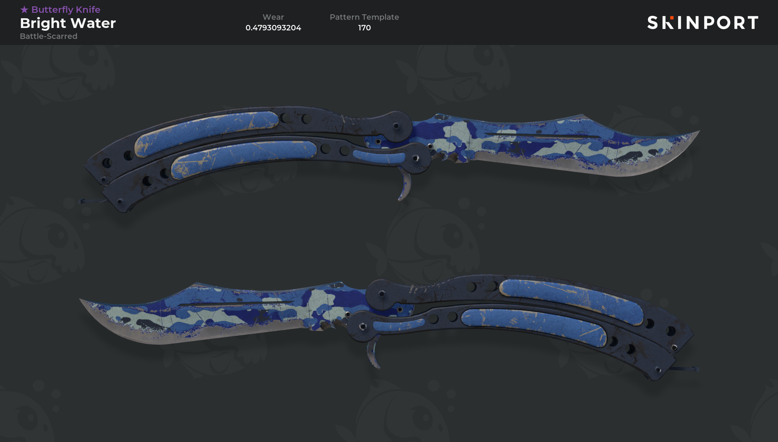 Butterfly Knife | Bright Water (Battle-Scarred) - Counter-Strike 2 ...